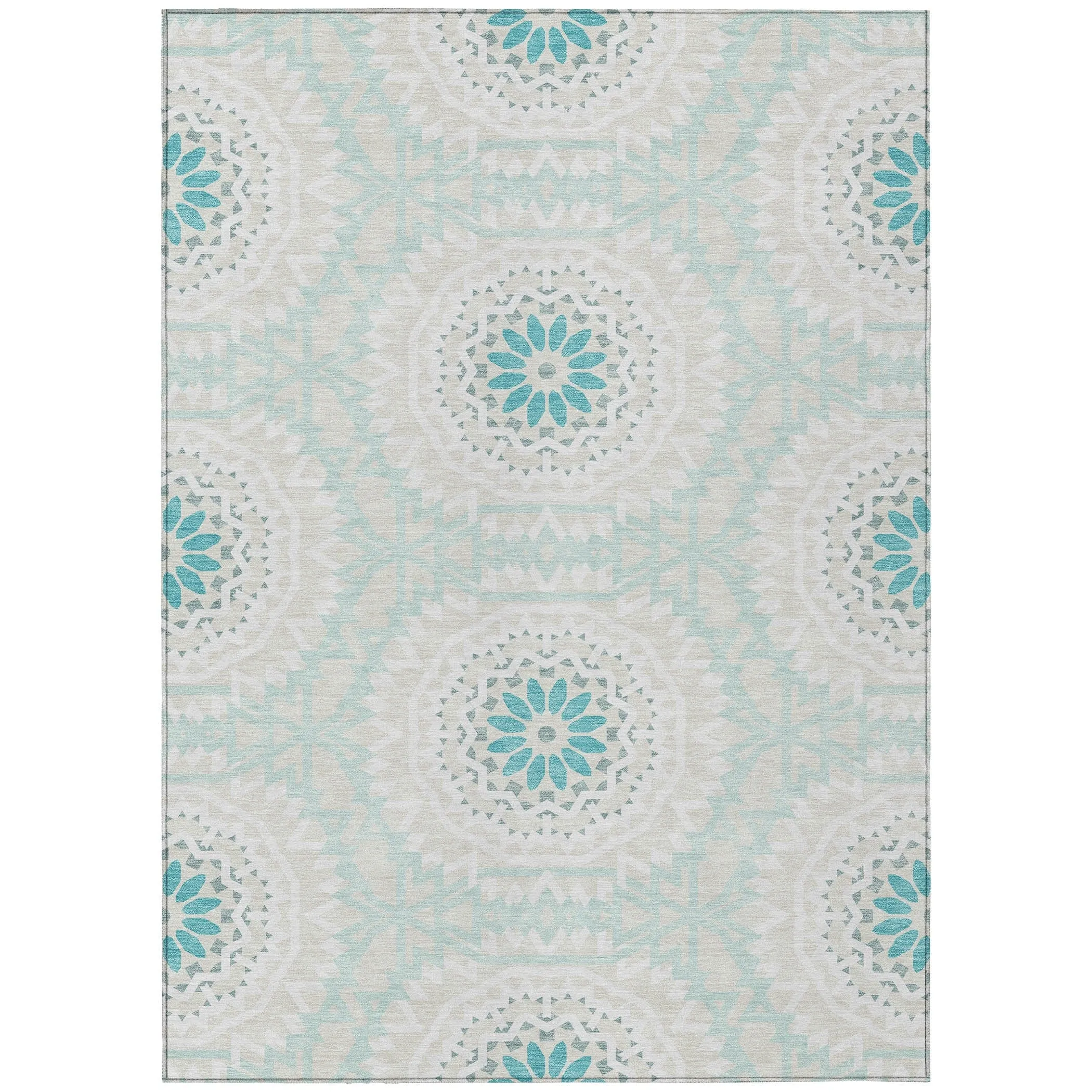 Machine Washable Indoor/ Outdoor Chantille Boho Global Rug