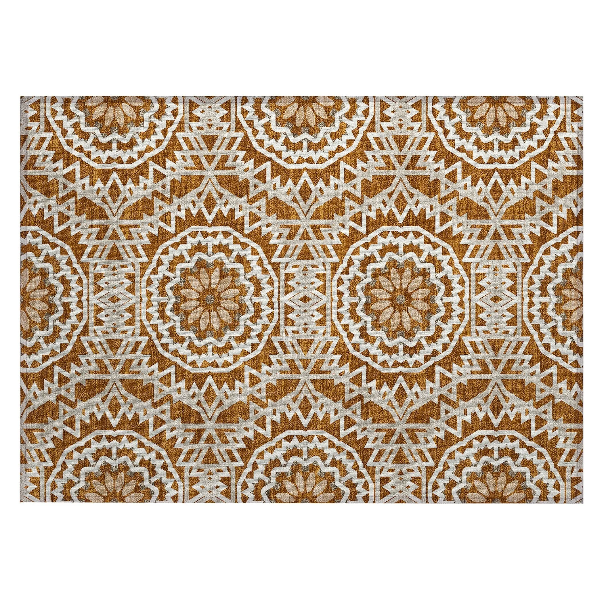 Machine Washable Indoor/ Outdoor Chantille Boho Global Rug