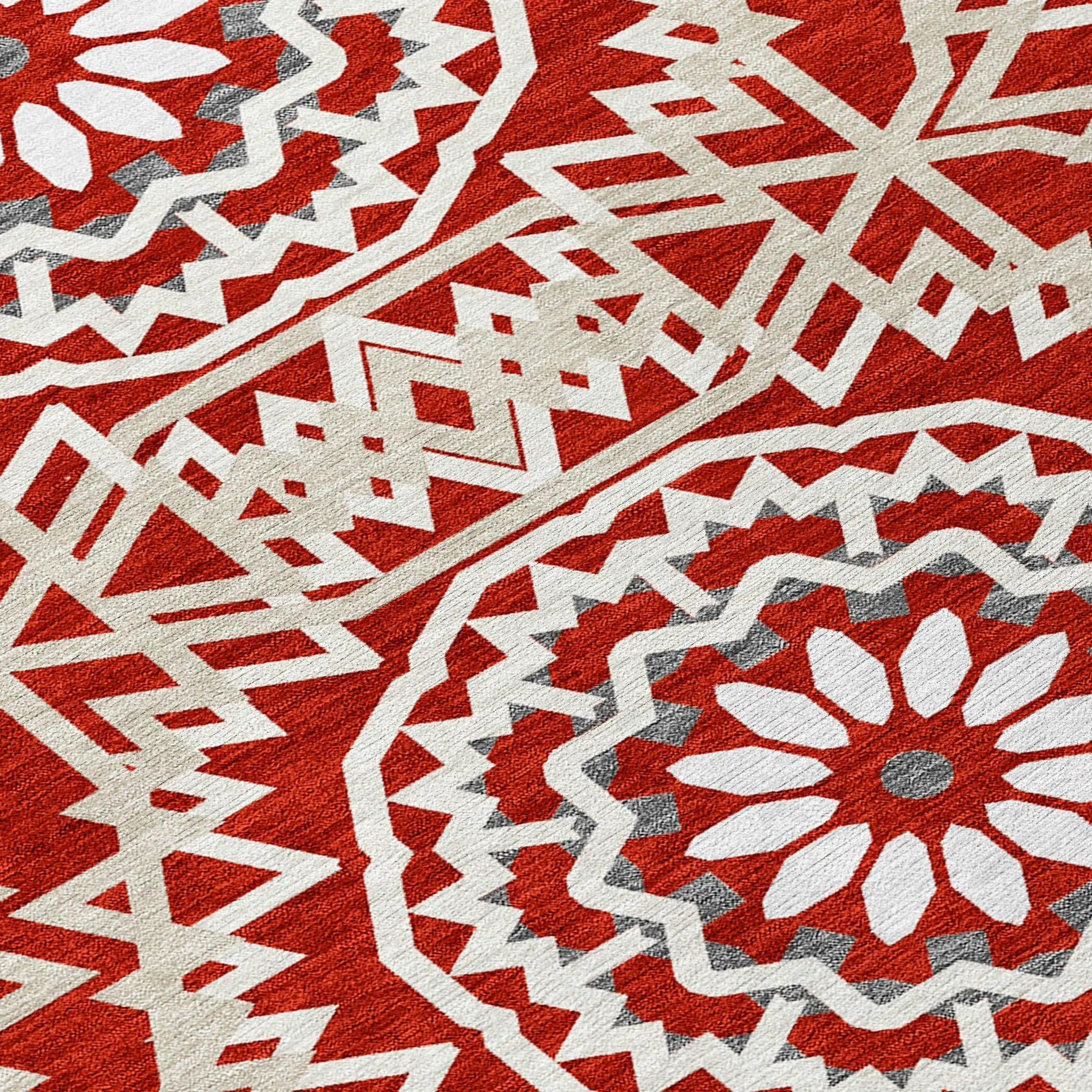 Machine Washable Indoor/ Outdoor Chantille Boho Global Rug