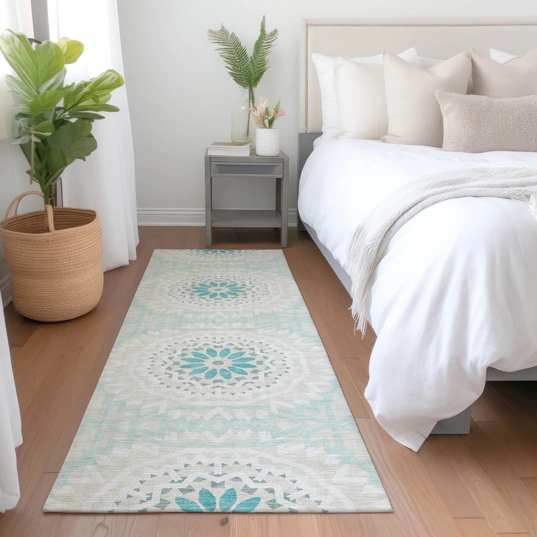 Machine Washable Indoor/ Outdoor Chantille Boho Global Rug