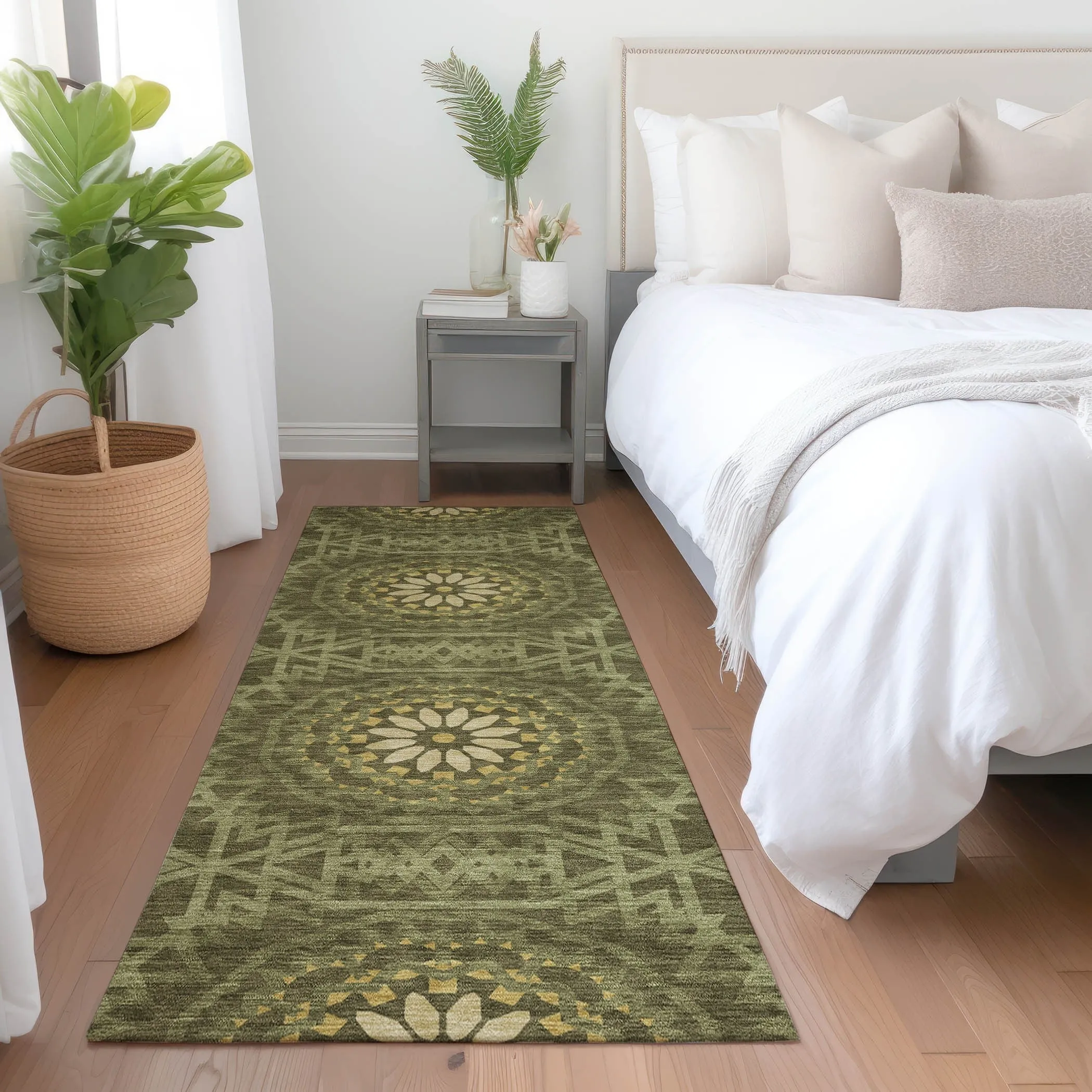 Machine Washable Indoor/ Outdoor Chantille Boho Global Rug