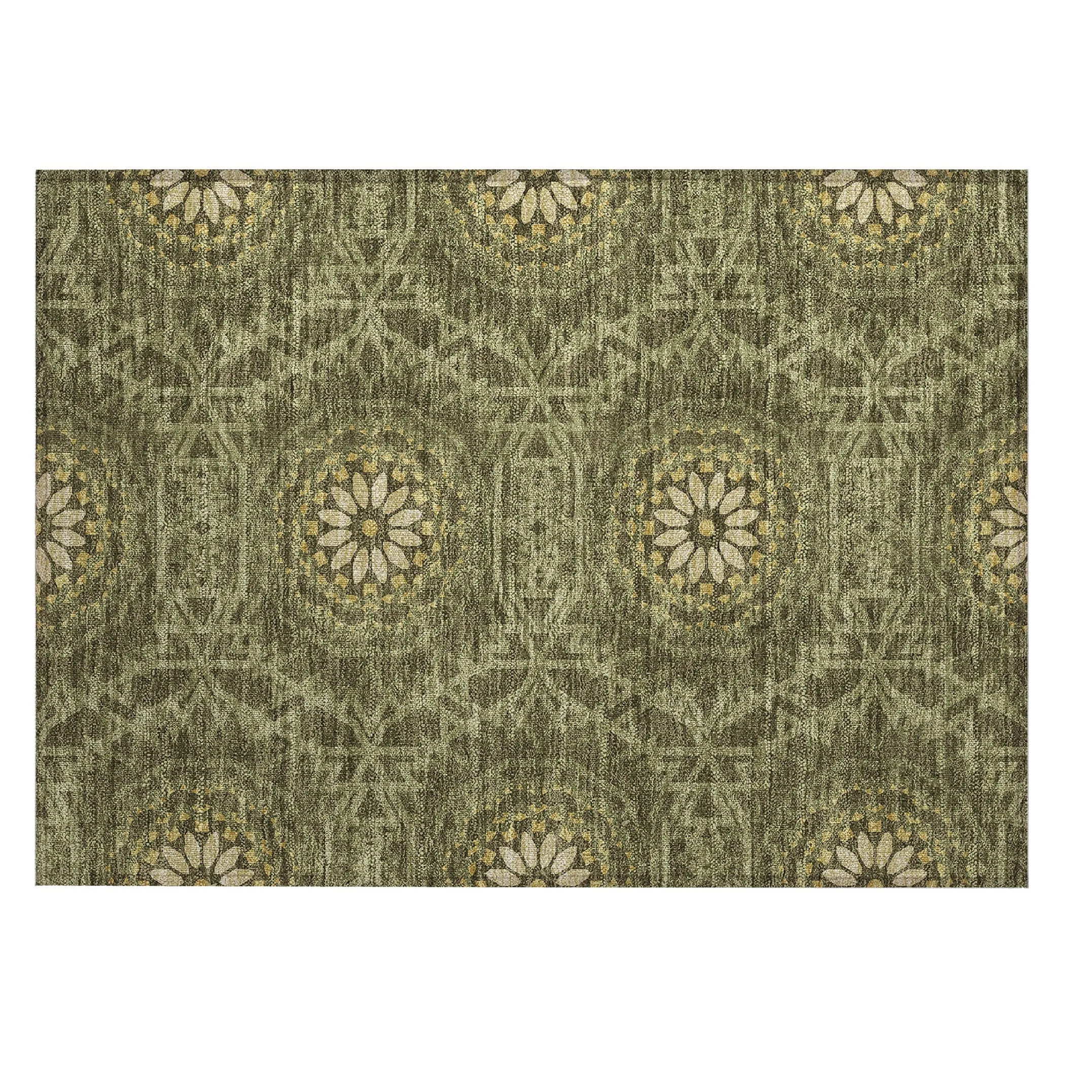 Machine Washable Indoor/ Outdoor Chantille Boho Global Rug