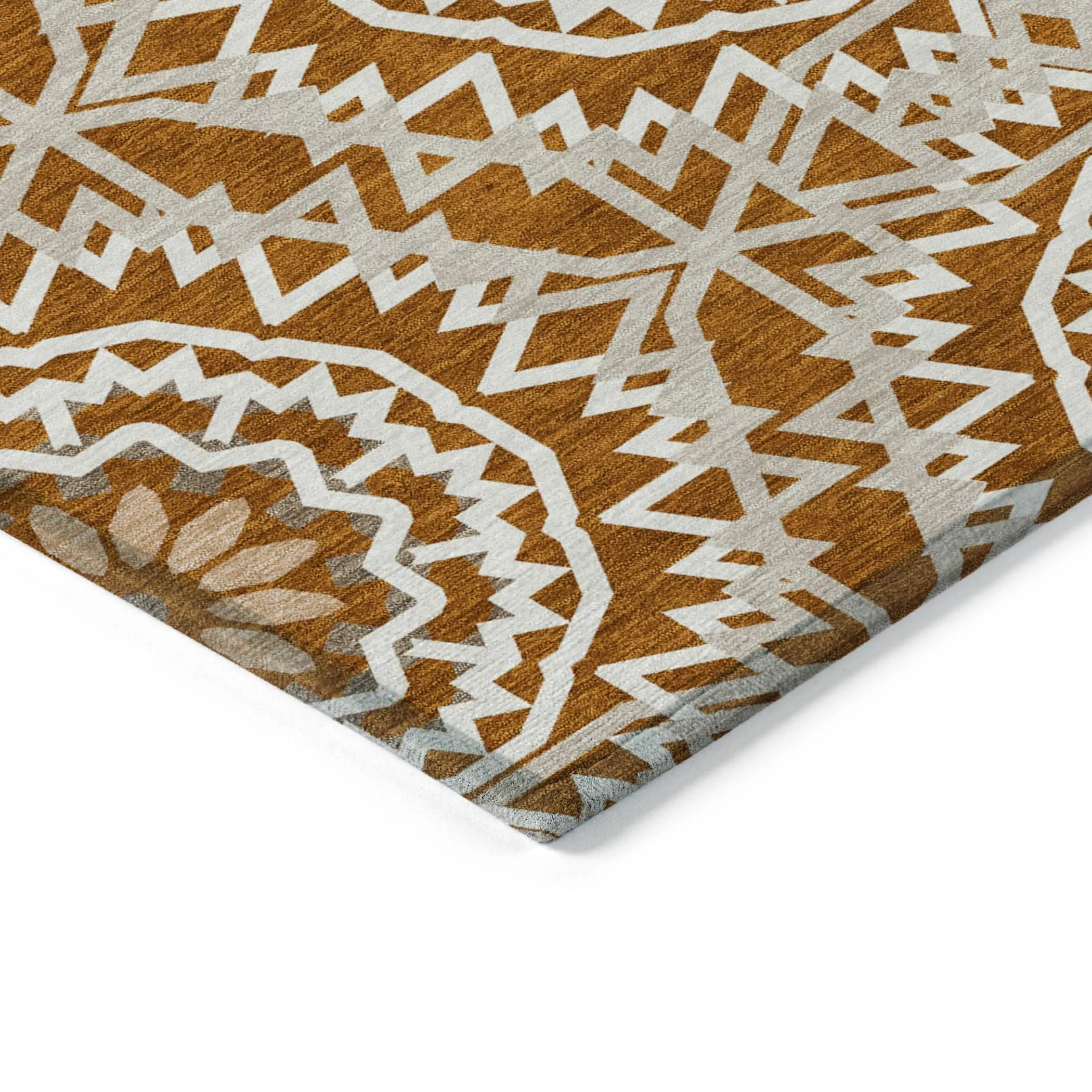 Machine Washable Indoor/ Outdoor Chantille Boho Global Rug
