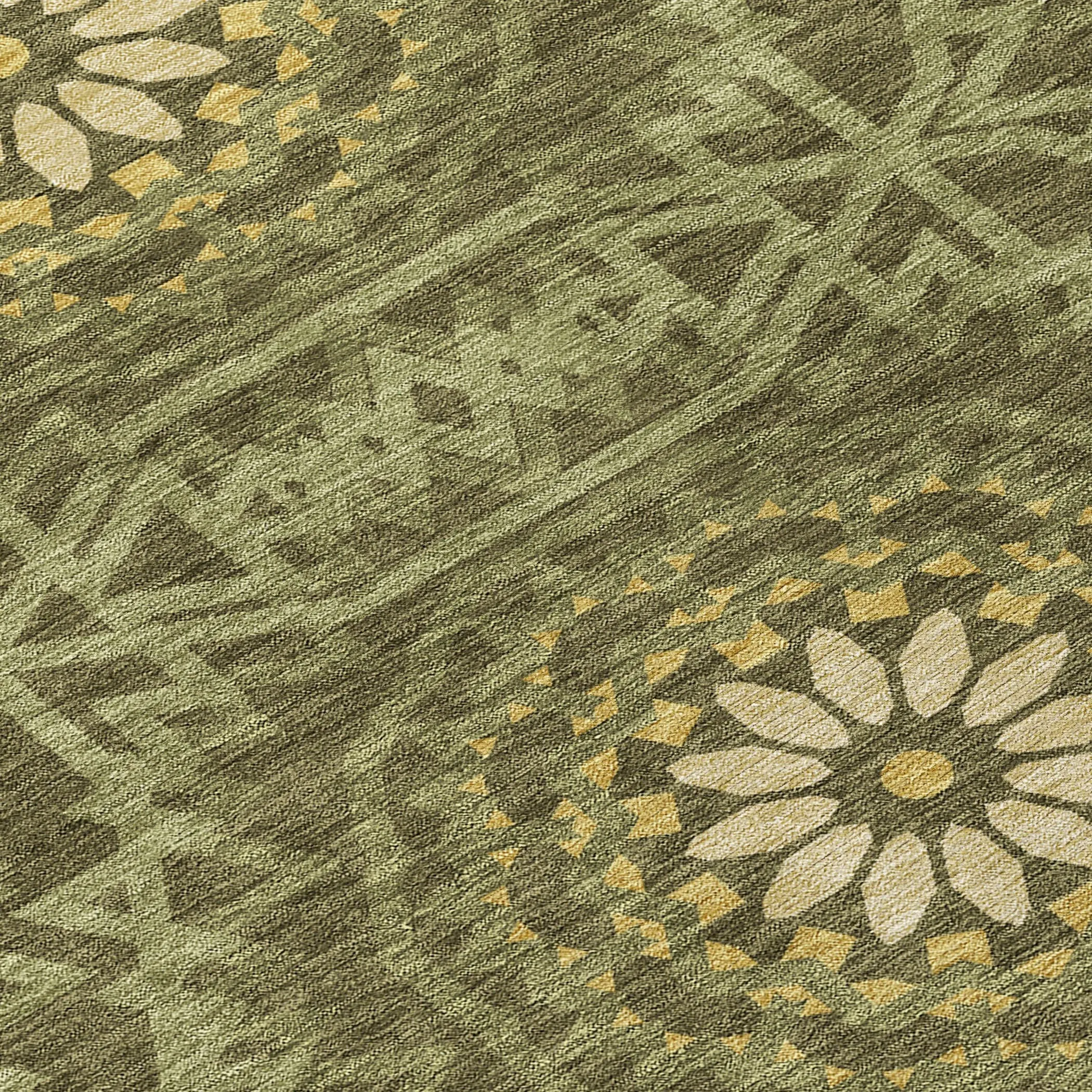 Machine Washable Indoor/ Outdoor Chantille Boho Global Rug