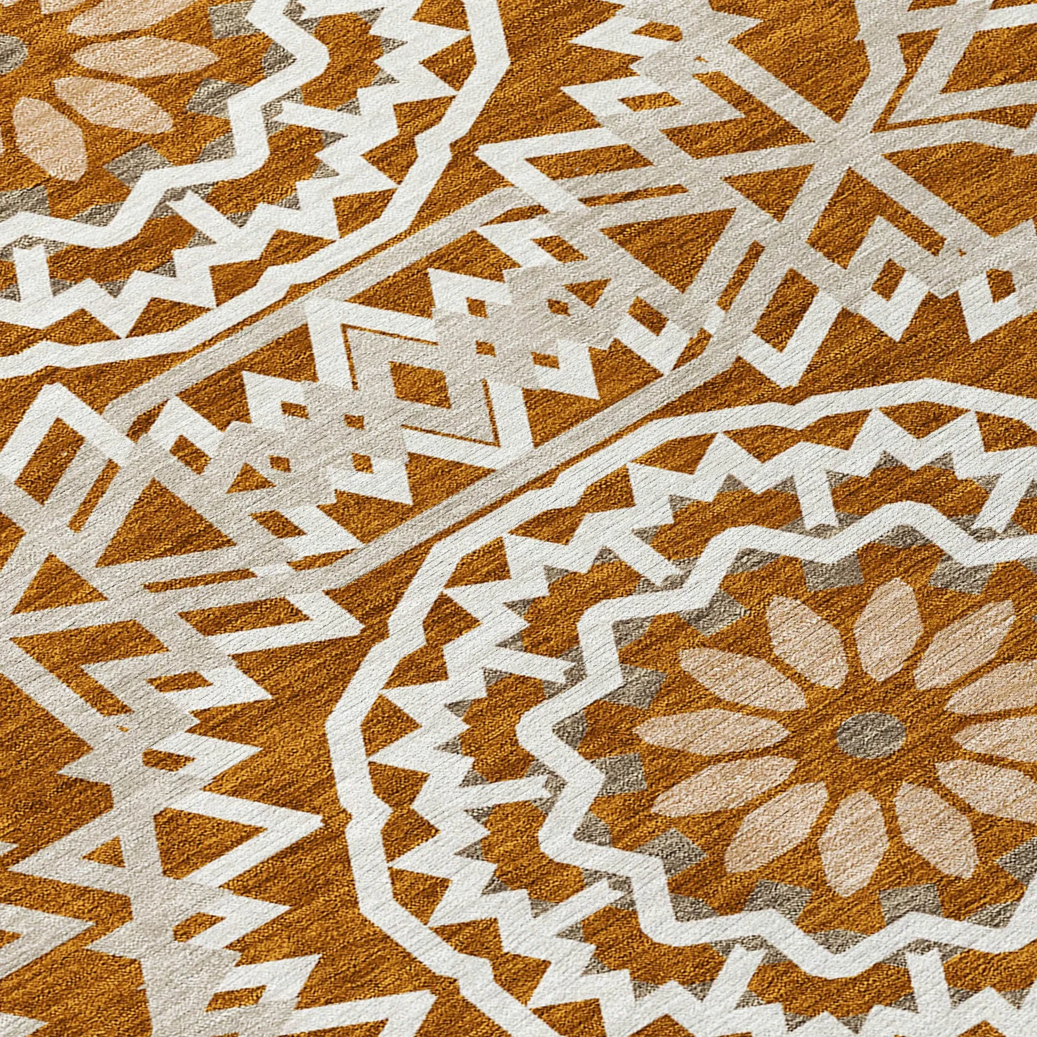 Machine Washable Indoor/ Outdoor Chantille Boho Global Rug