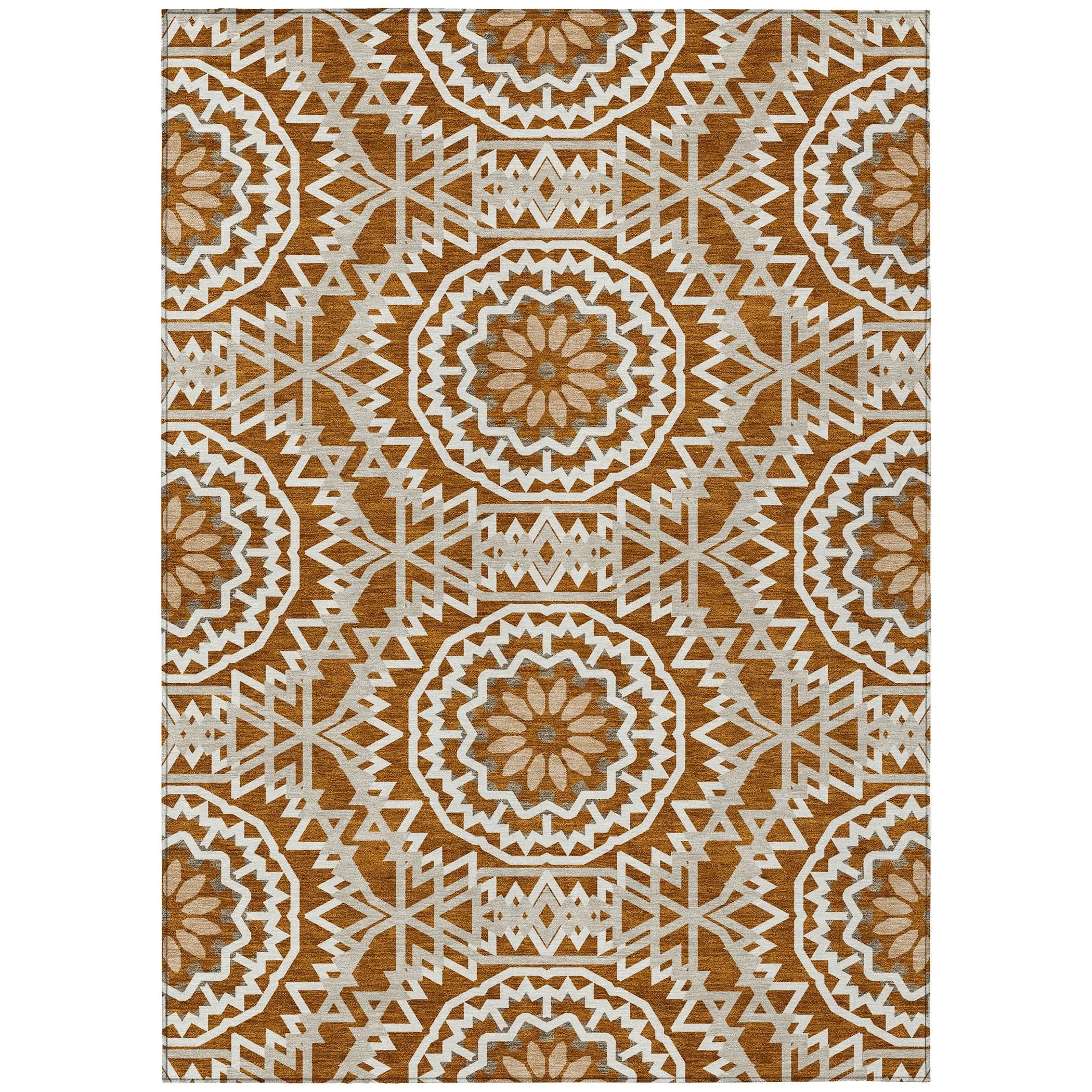 Machine Washable Indoor/ Outdoor Chantille Boho Global Rug