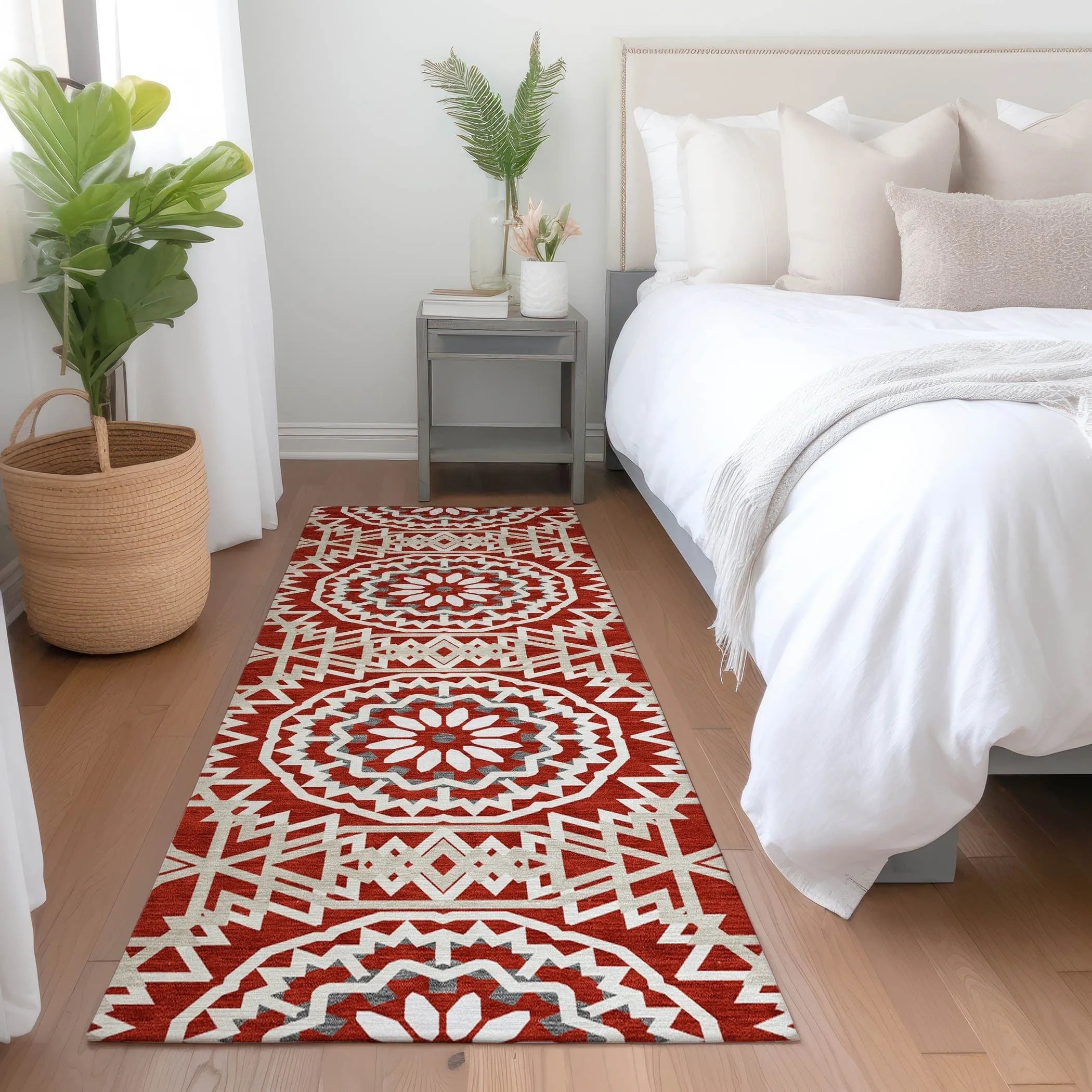 Machine Washable Indoor/ Outdoor Chantille Boho Global Rug