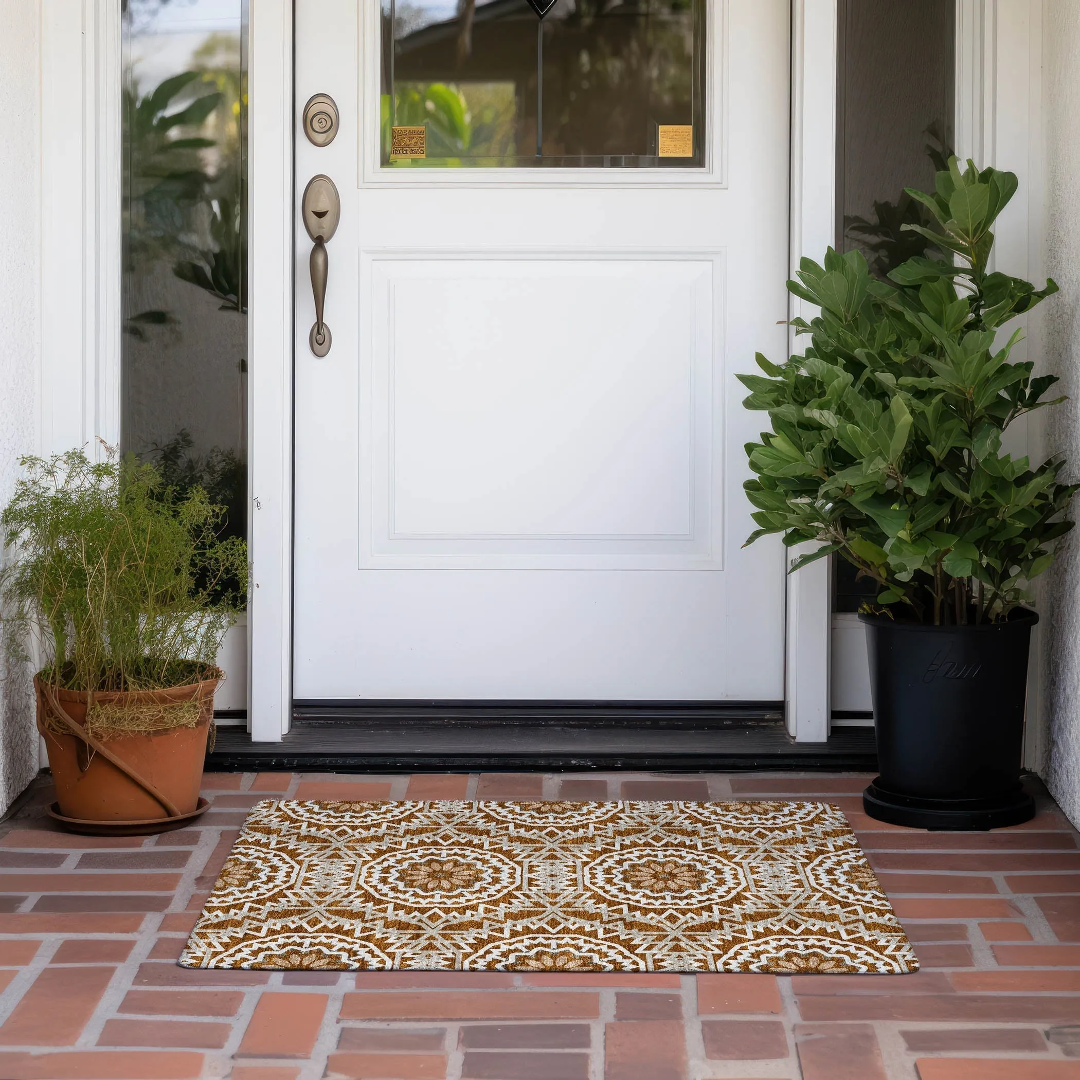 Machine Washable Indoor/ Outdoor Chantille Boho Global Rug