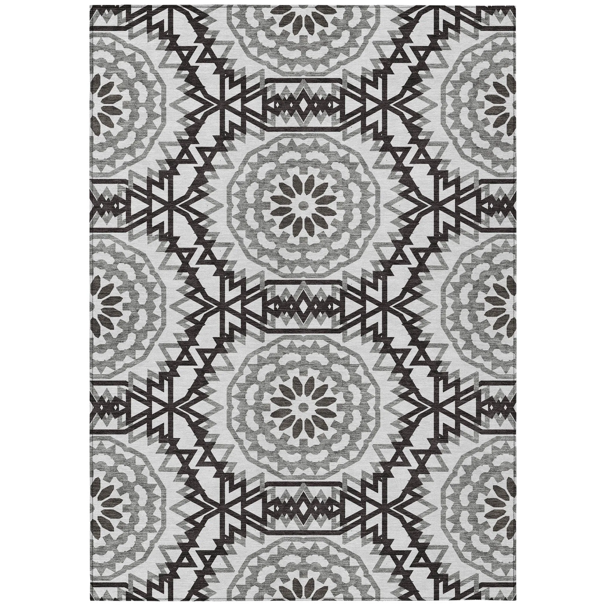 Machine Washable Indoor/ Outdoor Chantille Boho Global Rug