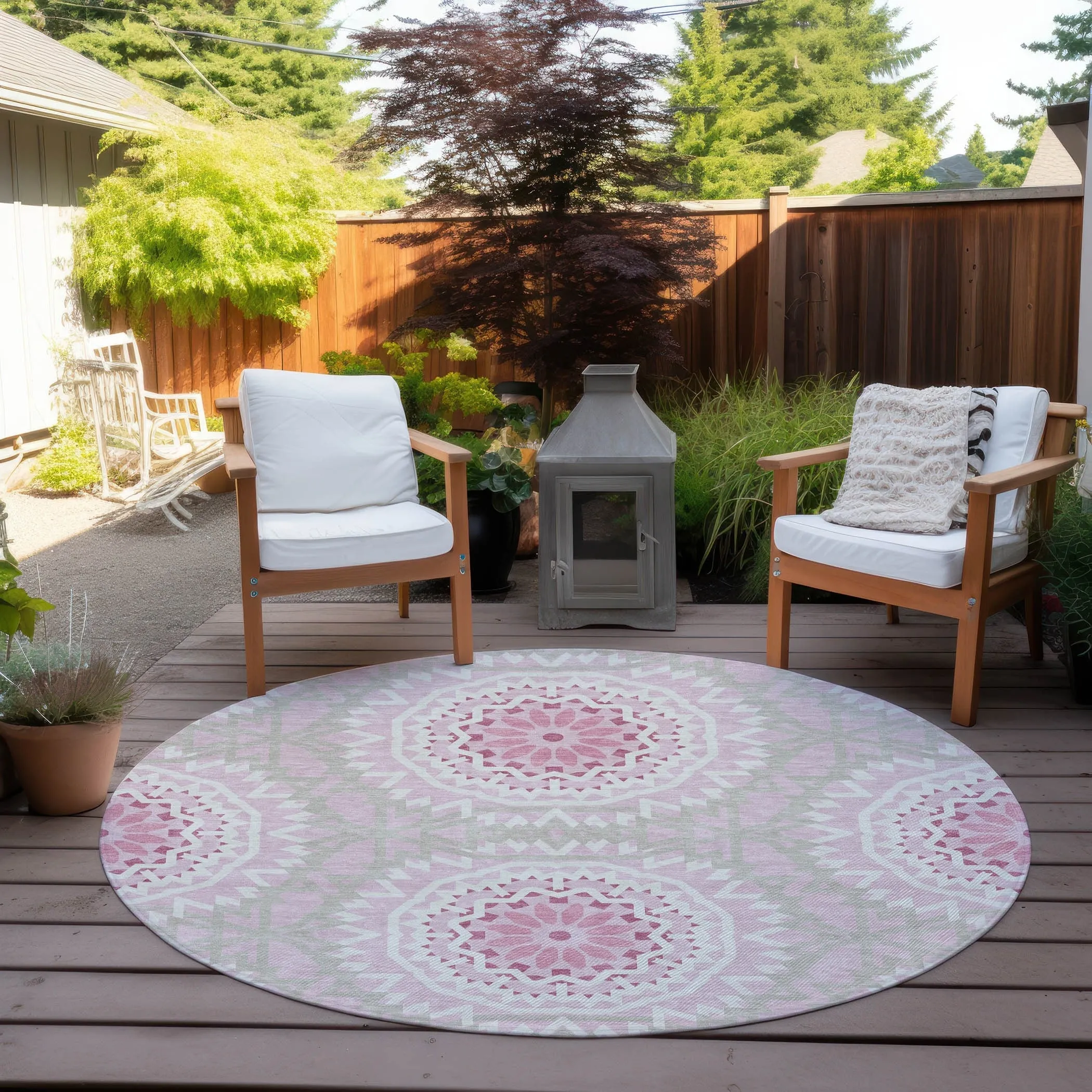 Machine Washable Indoor/ Outdoor Chantille Boho Global Rug