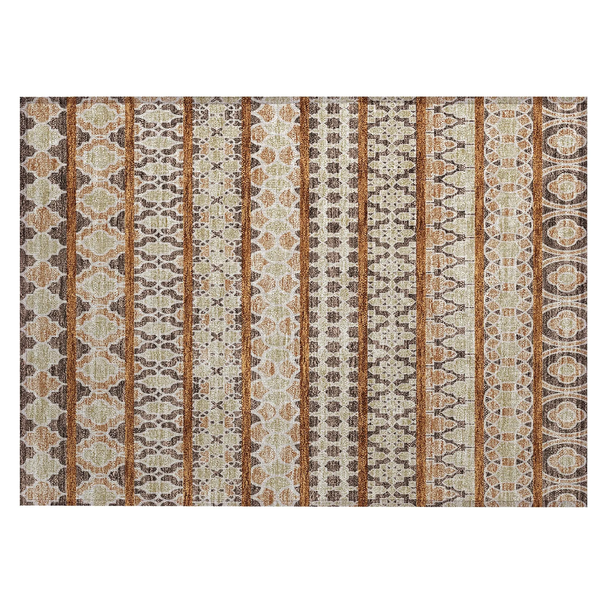 Machine Washable Indoor/ Outdoor Chantille Boho Stripe Rug