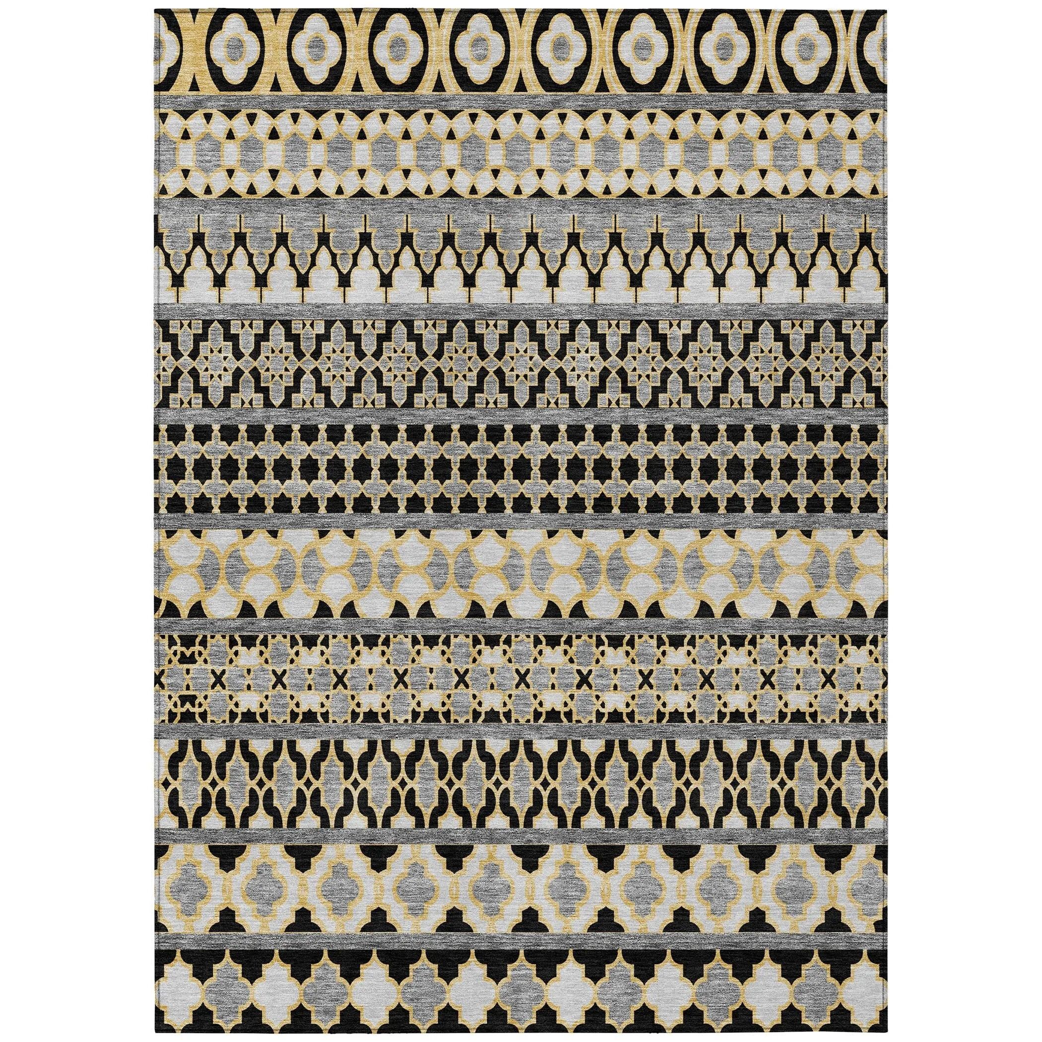 Machine Washable Indoor/ Outdoor Chantille Boho Stripe Rug