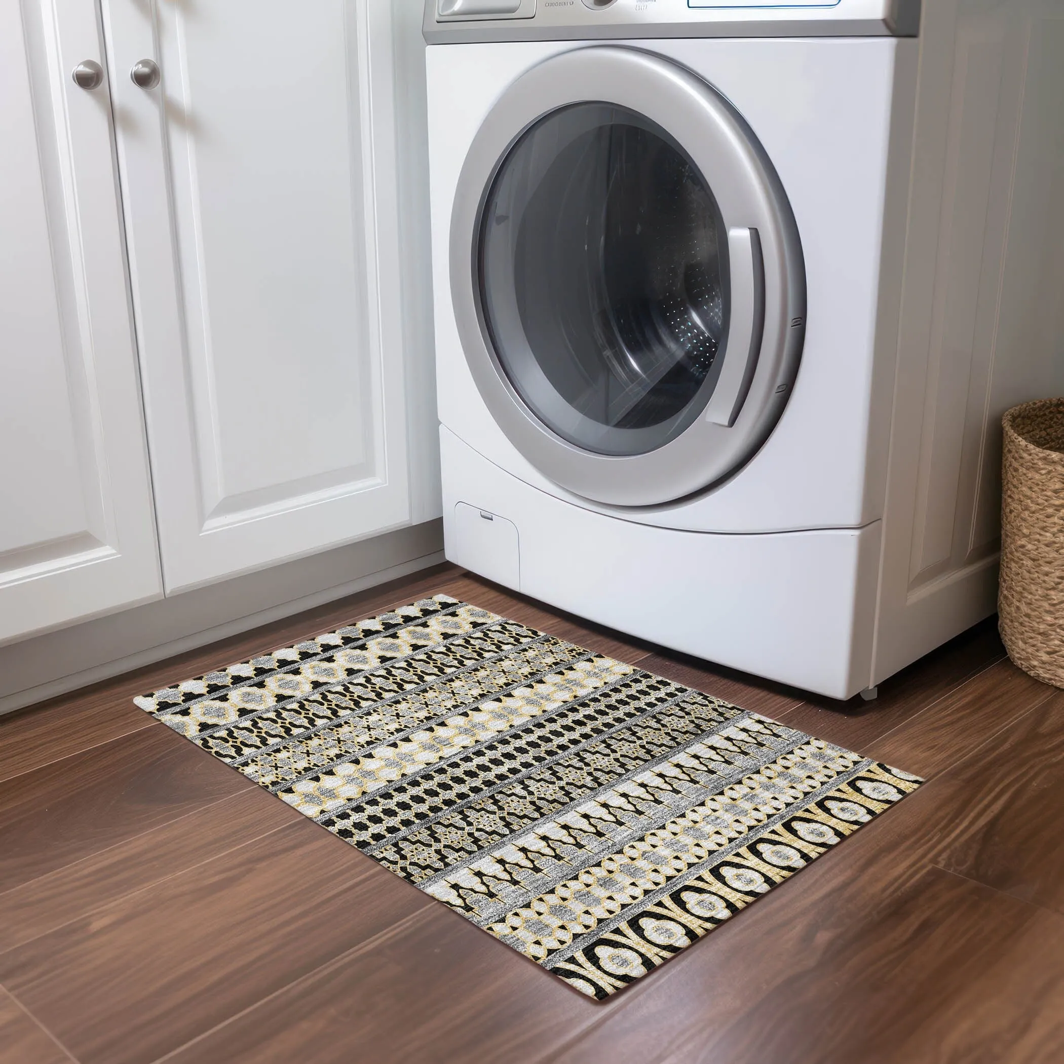 Machine Washable Indoor/ Outdoor Chantille Boho Stripe Rug