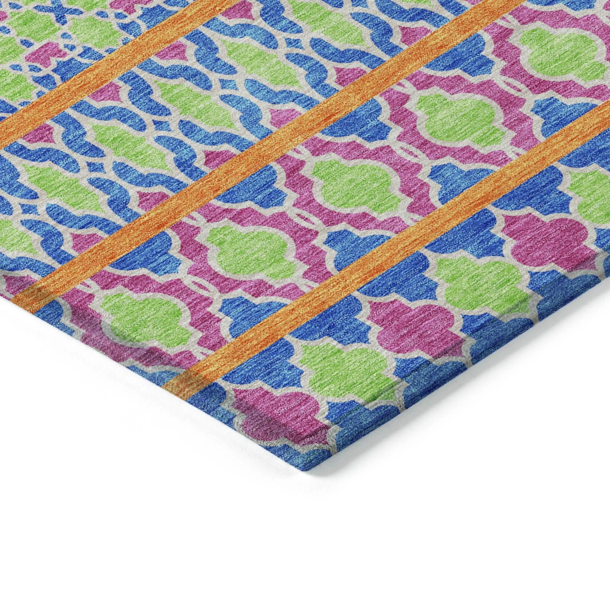 Machine Washable Indoor/ Outdoor Chantille Boho Stripe Rug