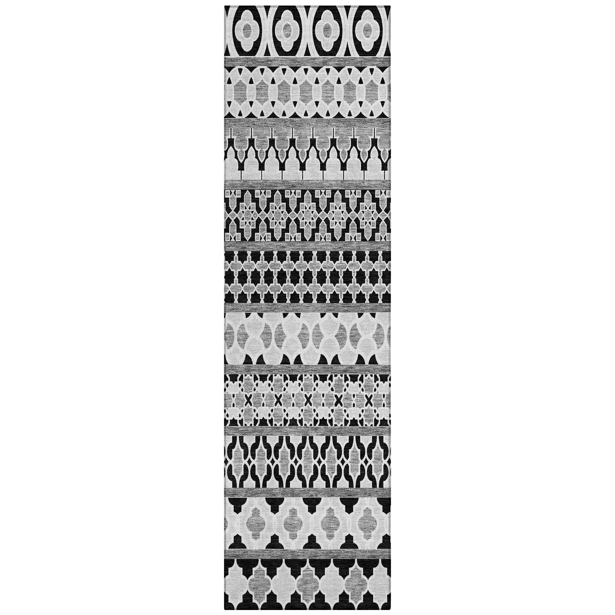 Machine Washable Indoor/ Outdoor Chantille Boho Stripe Rug