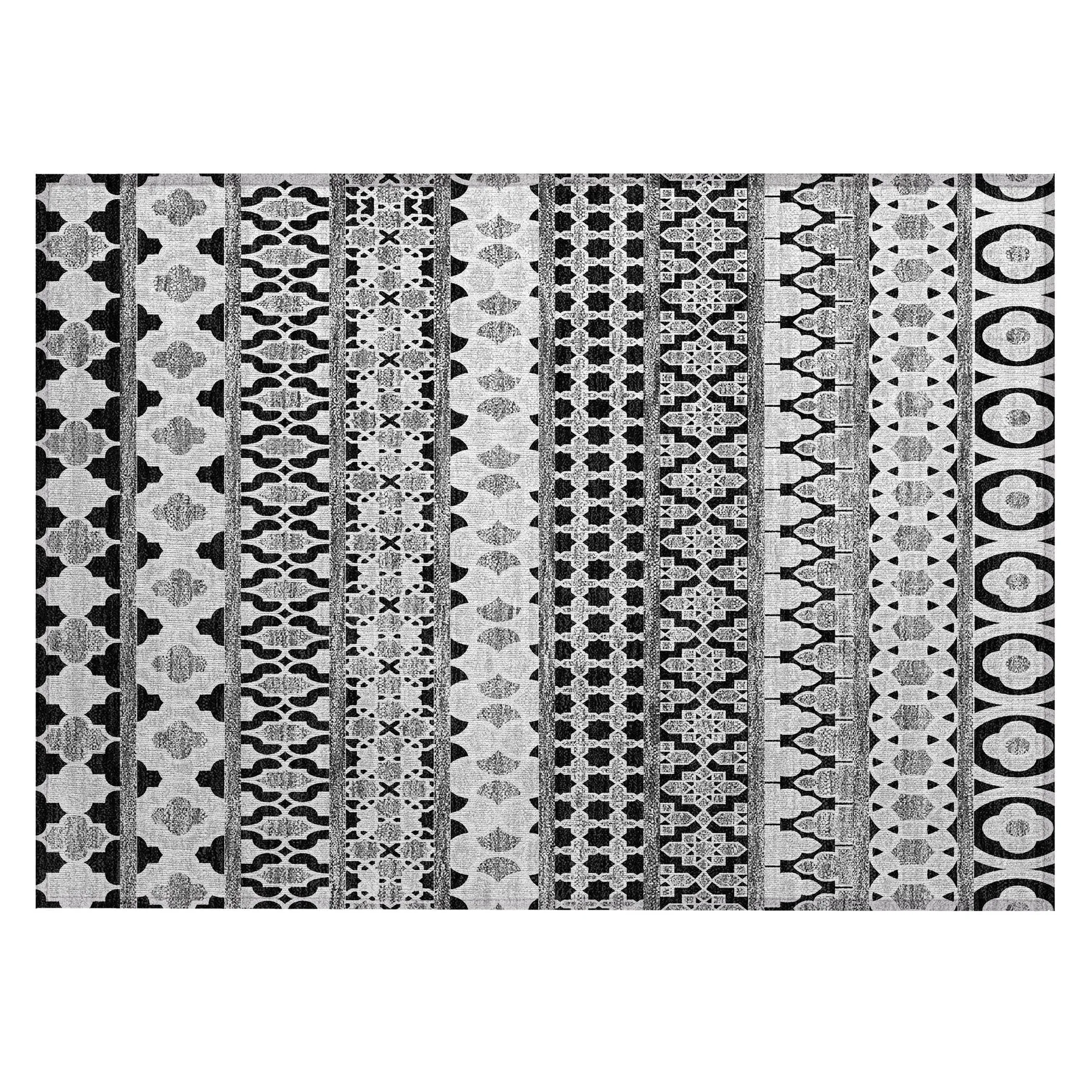 Machine Washable Indoor/ Outdoor Chantille Boho Stripe Rug