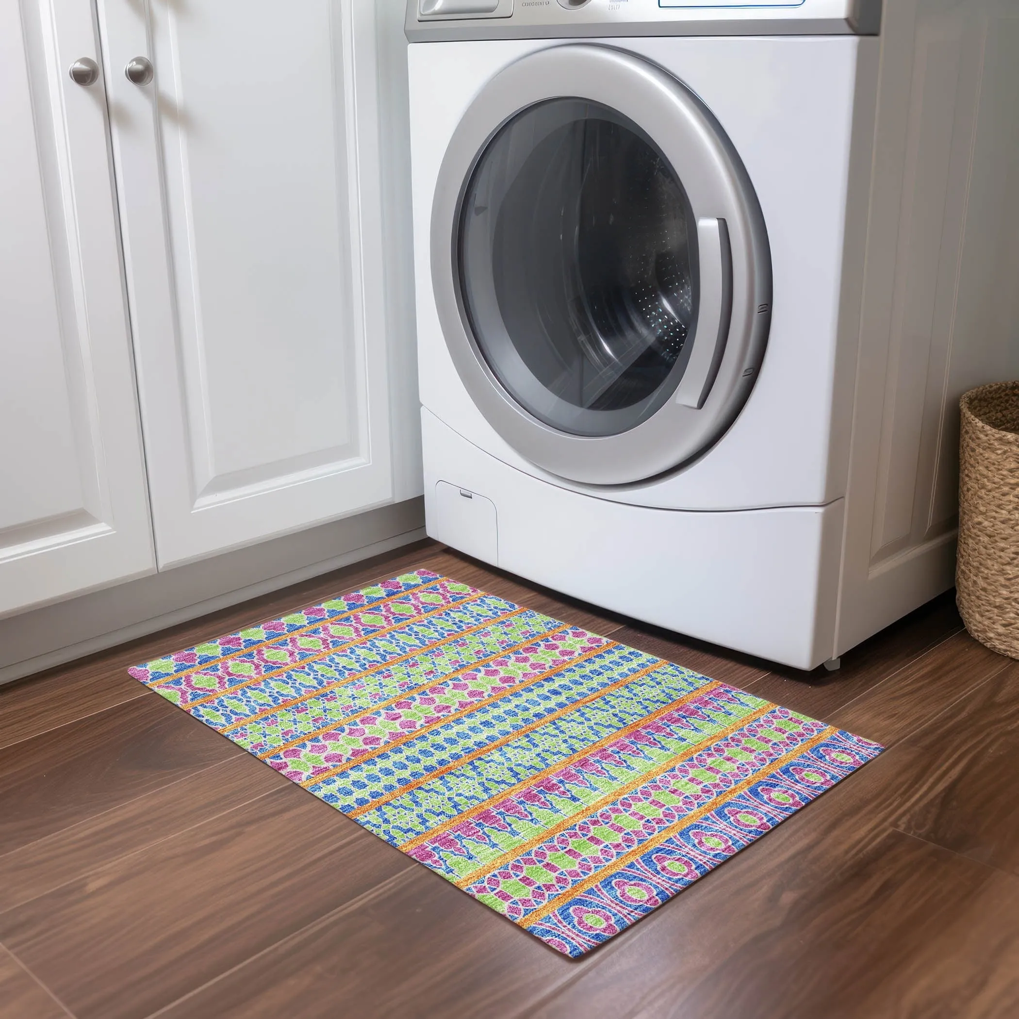 Machine Washable Indoor/ Outdoor Chantille Boho Stripe Rug