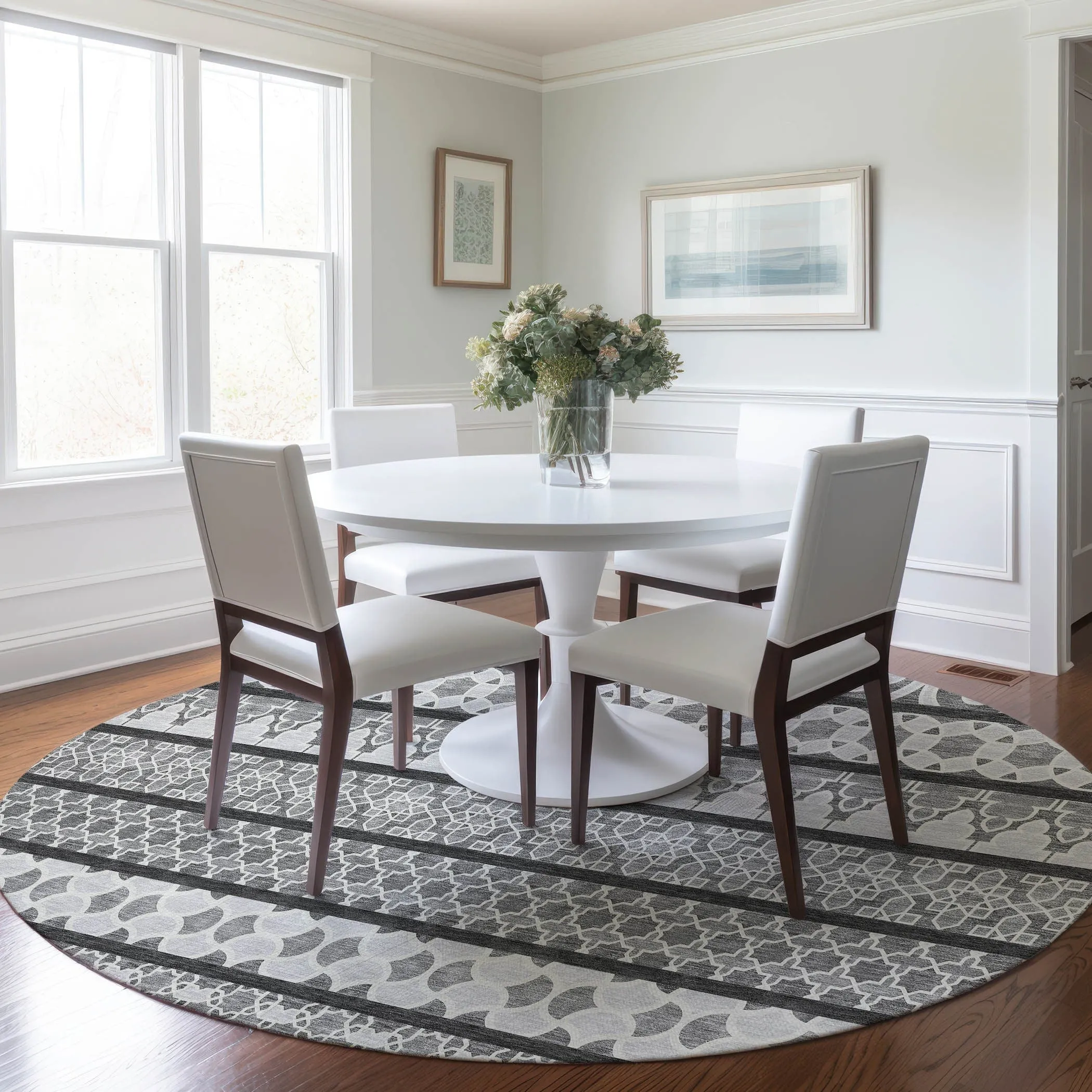 Machine Washable Indoor/ Outdoor Chantille Boho Stripe Rug