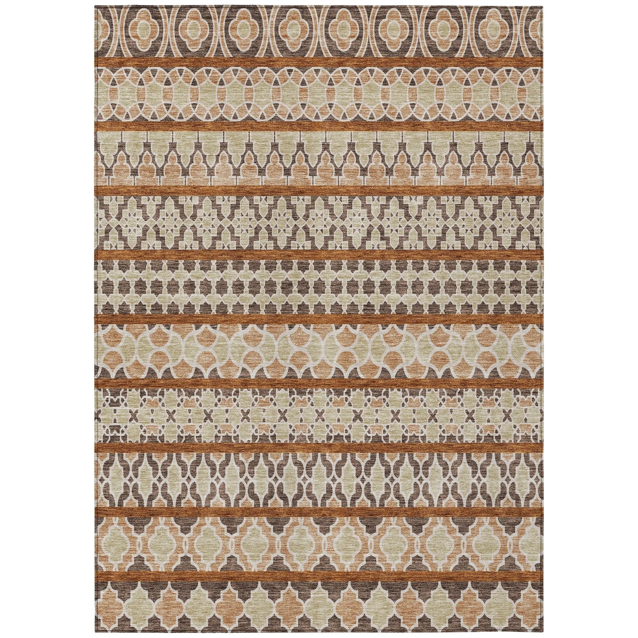 Machine Washable Indoor/ Outdoor Chantille Boho Stripe Rug