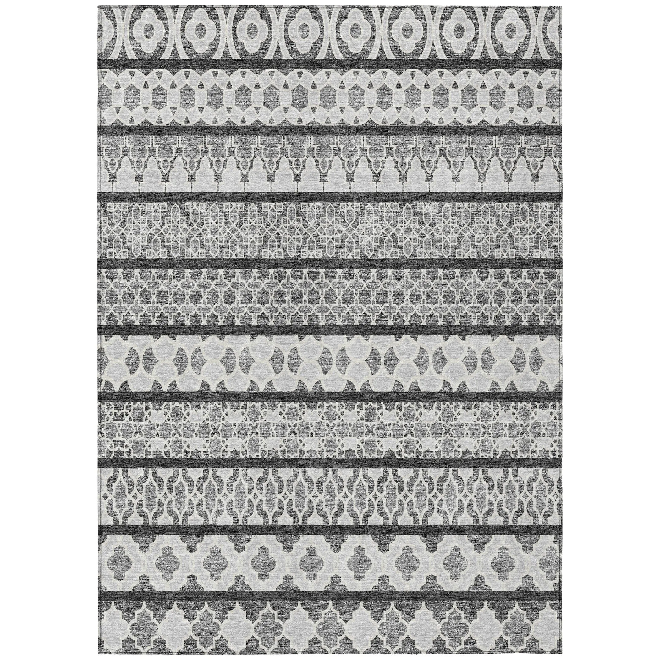 Machine Washable Indoor/ Outdoor Chantille Boho Stripe Rug
