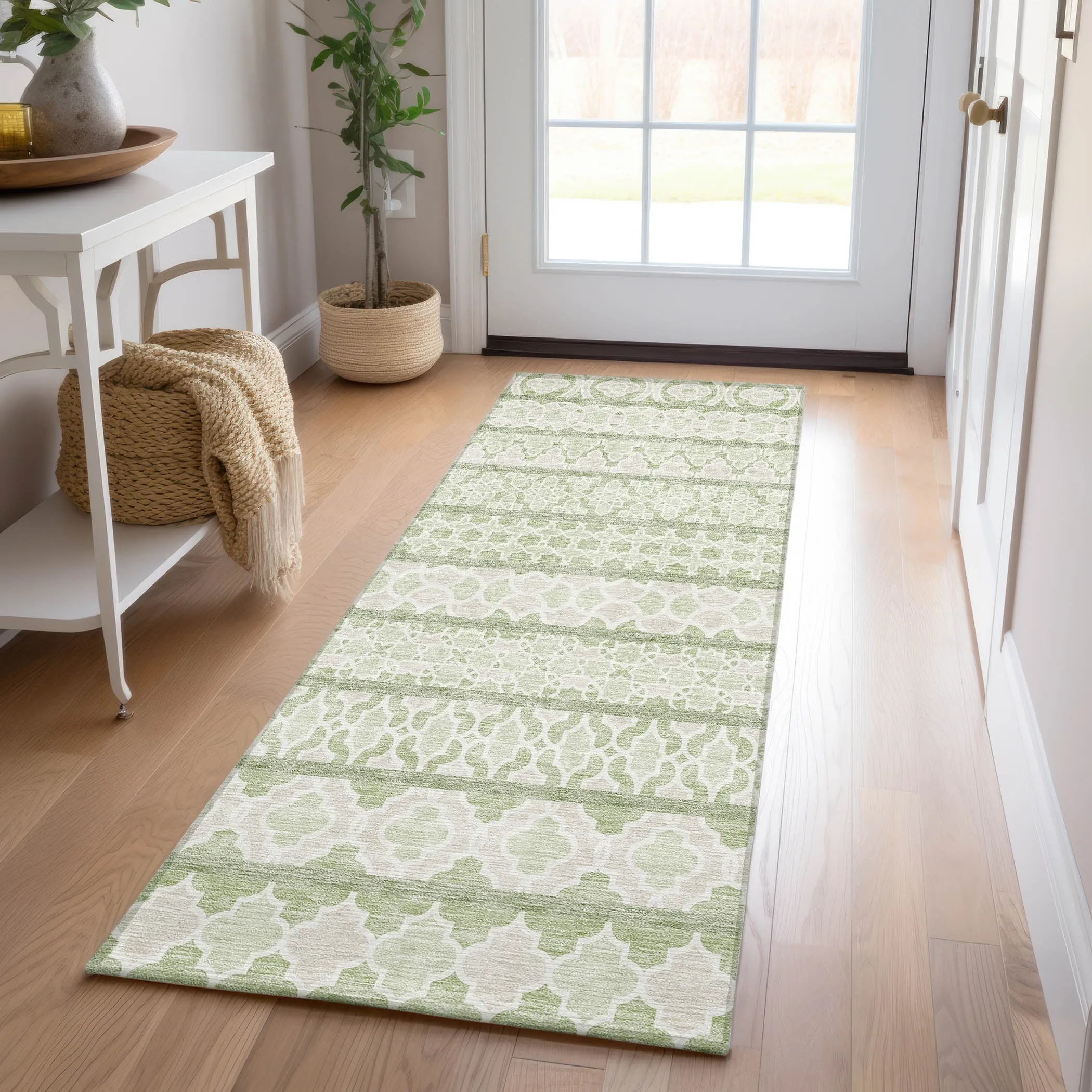 Machine Washable Indoor/ Outdoor Chantille Boho Stripe Rug