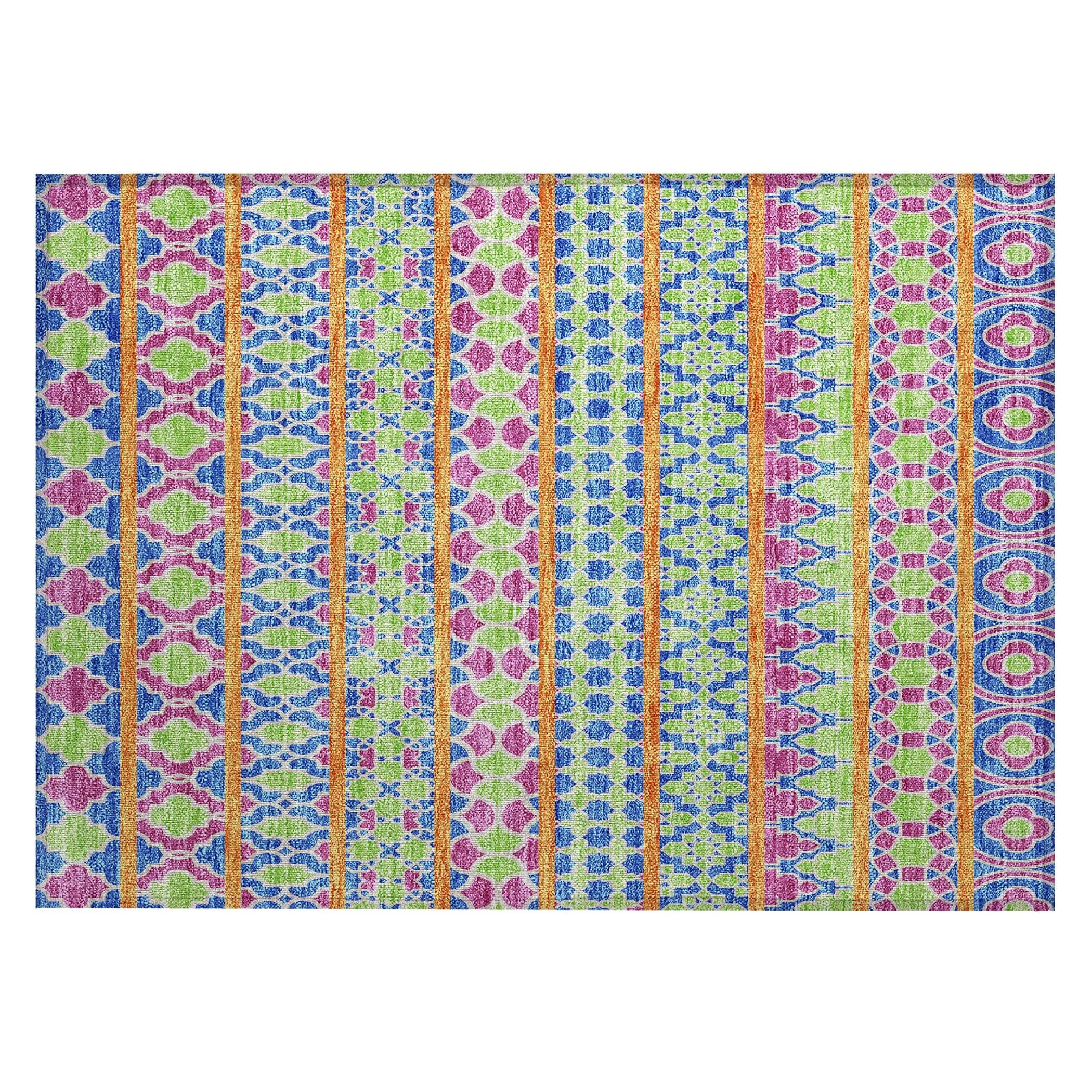 Machine Washable Indoor/ Outdoor Chantille Boho Stripe Rug