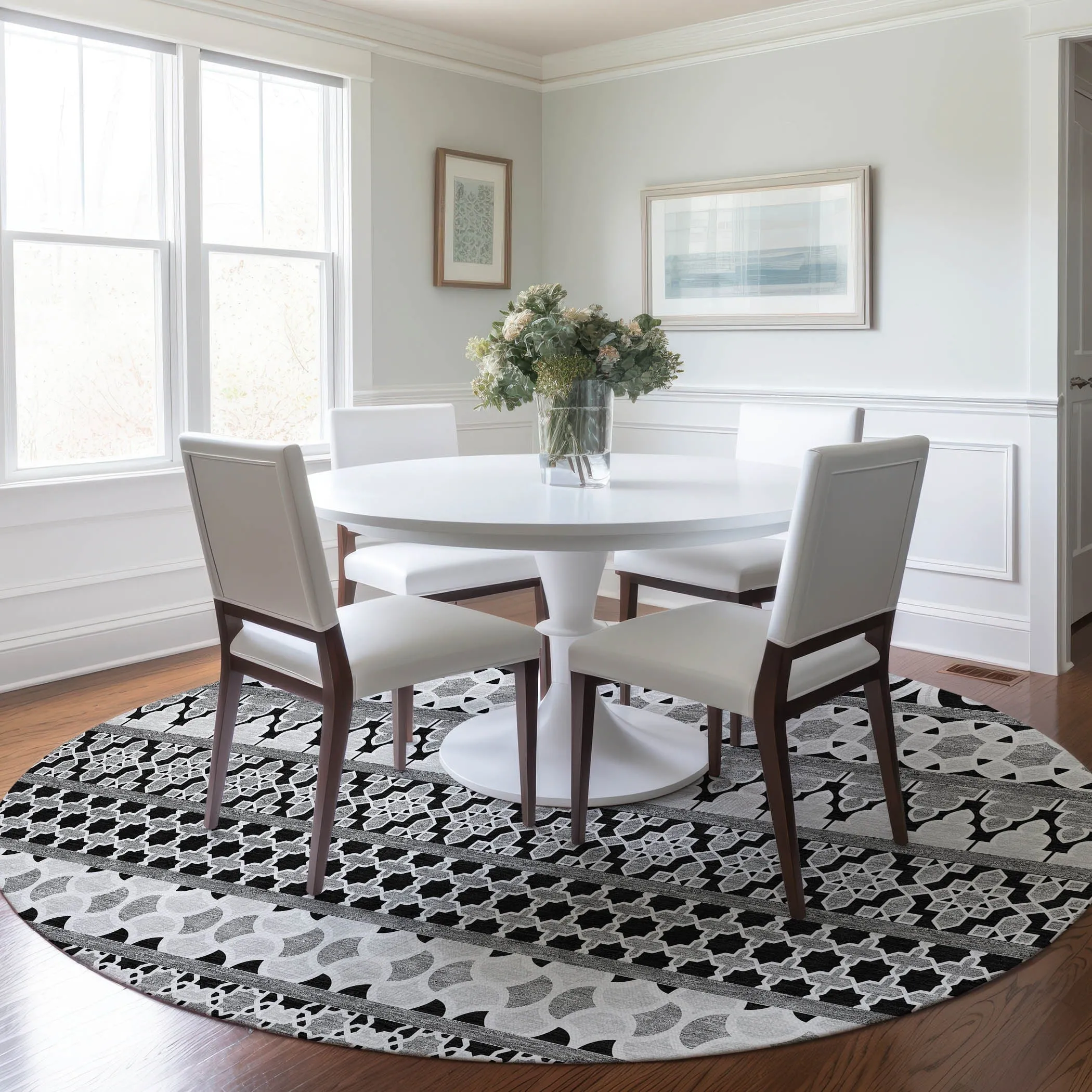 Machine Washable Indoor/ Outdoor Chantille Boho Stripe Rug
