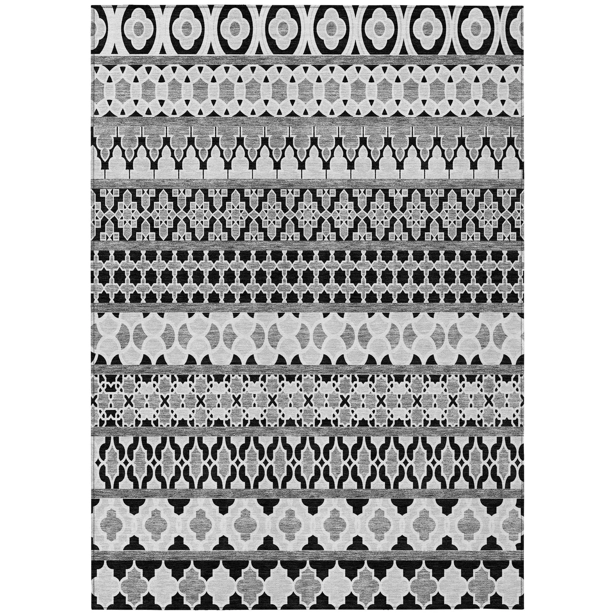 Machine Washable Indoor/ Outdoor Chantille Boho Stripe Rug
