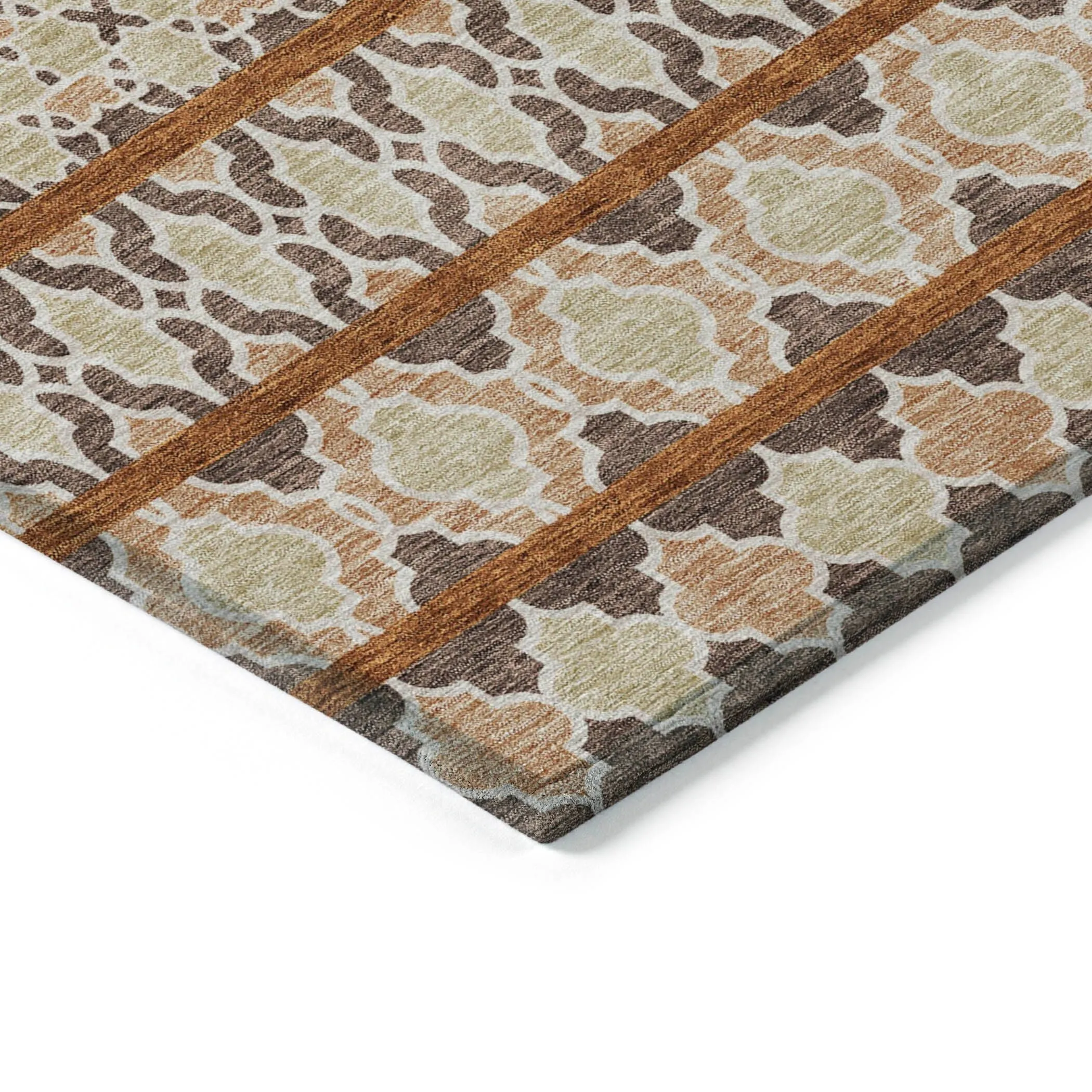 Machine Washable Indoor/ Outdoor Chantille Boho Stripe Rug
