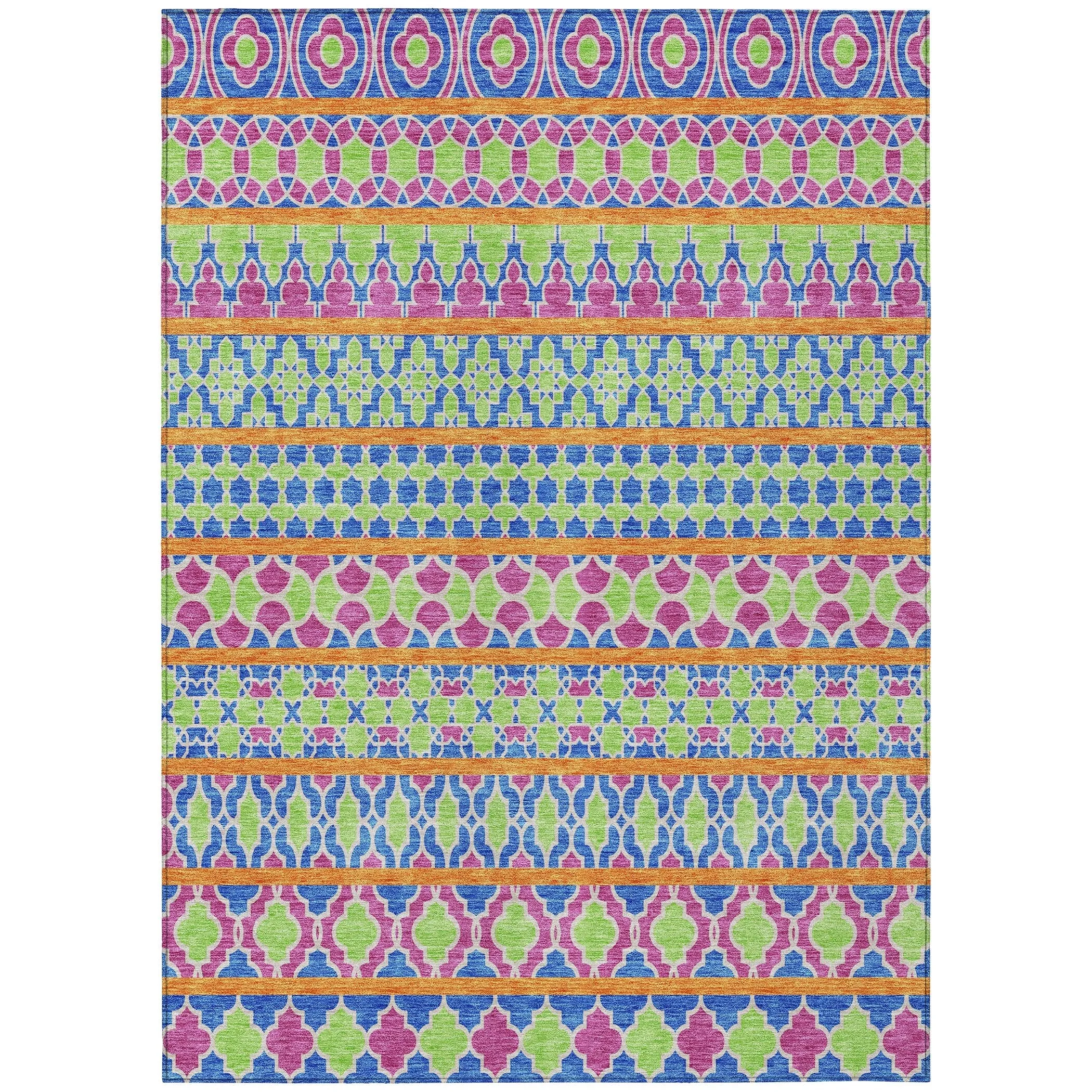 Machine Washable Indoor/ Outdoor Chantille Boho Stripe Rug