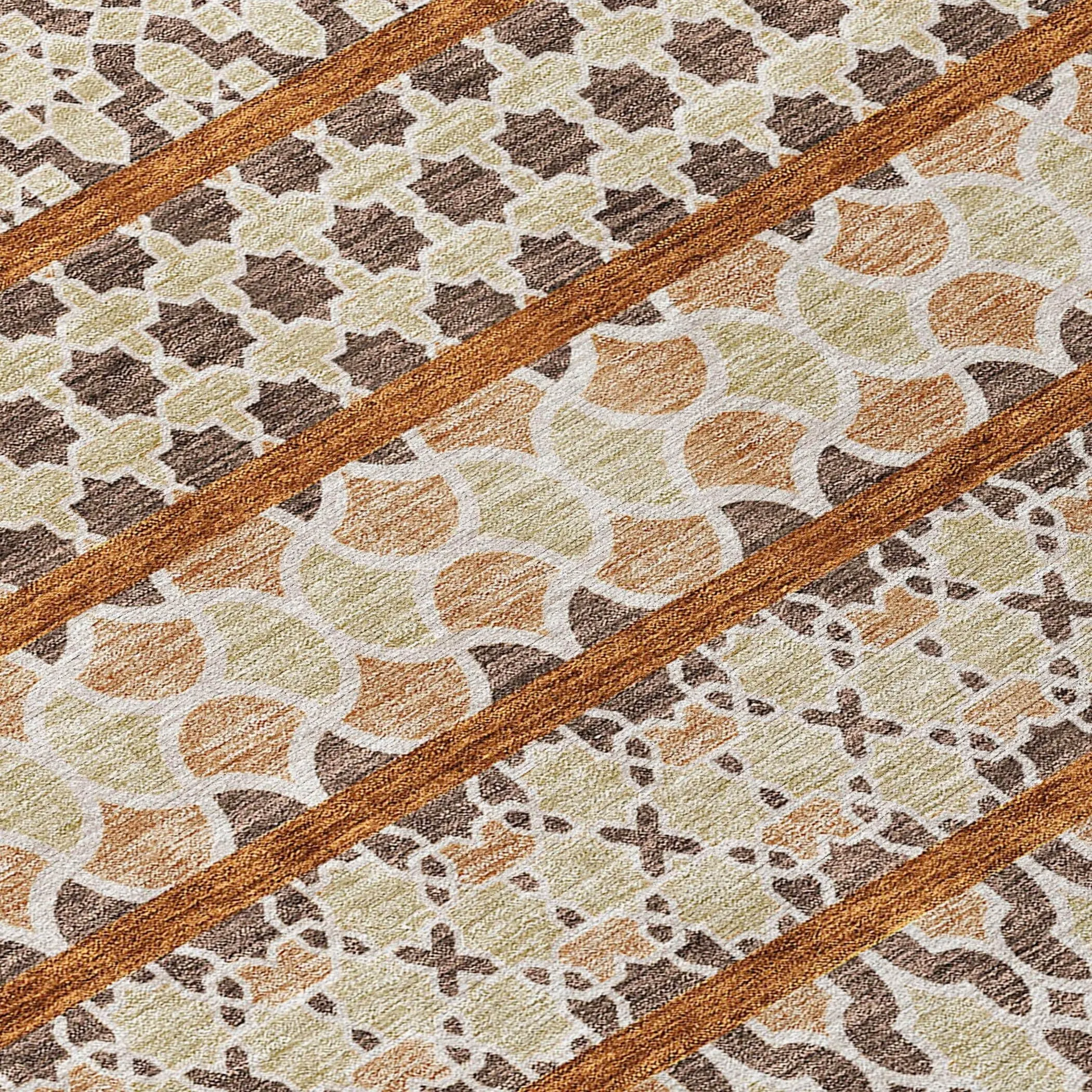 Machine Washable Indoor/ Outdoor Chantille Boho Stripe Rug