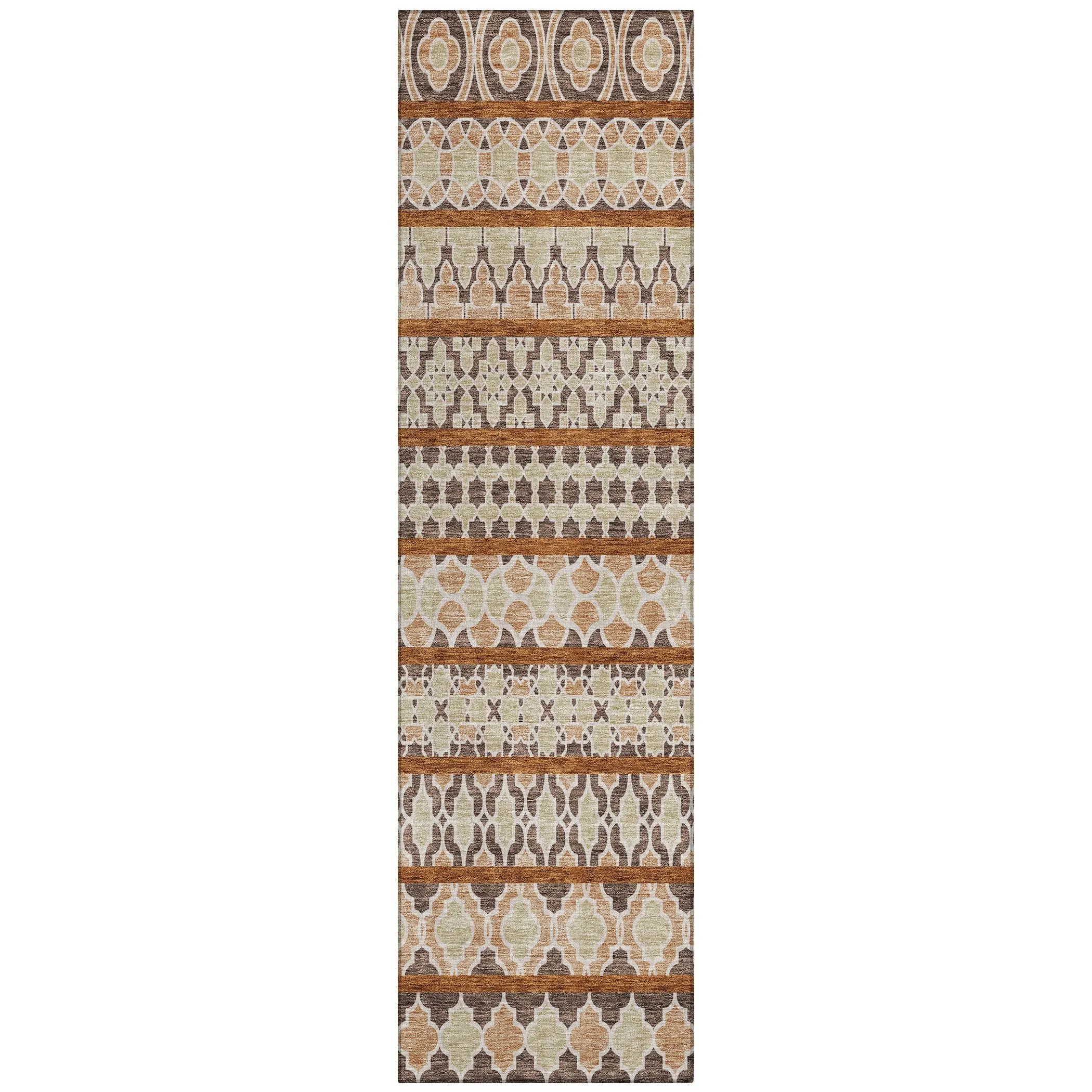 Machine Washable Indoor/ Outdoor Chantille Boho Stripe Rug