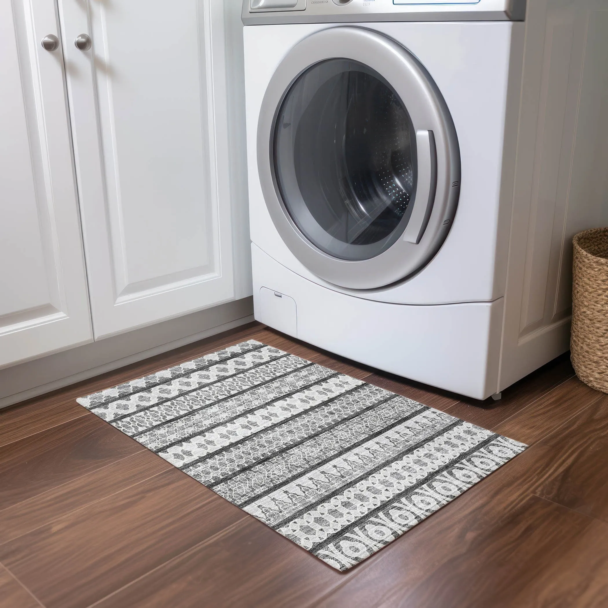 Machine Washable Indoor/ Outdoor Chantille Boho Stripe Rug