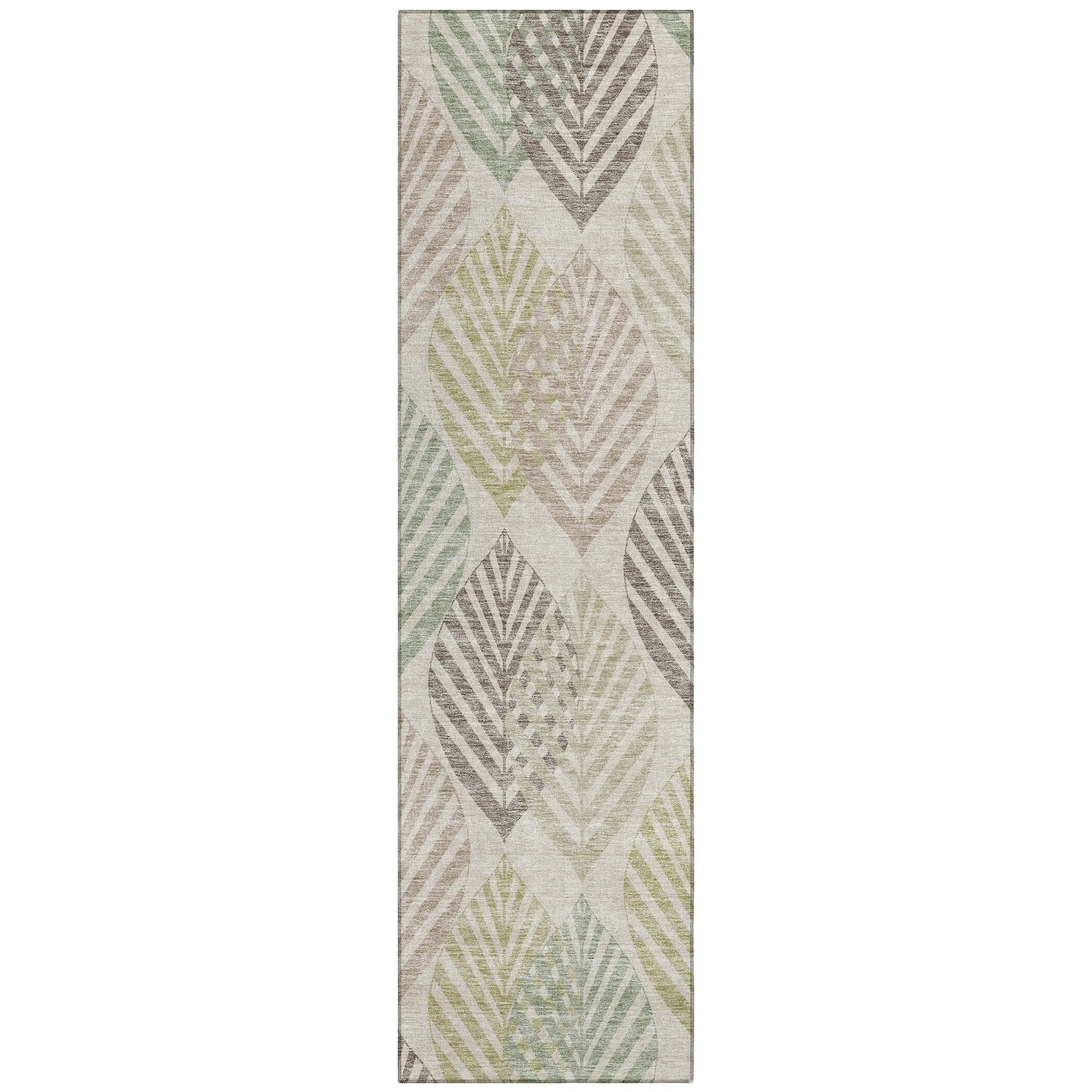 Machine Washable Indoor/ Outdoor Chantille Casual Palm Rug
