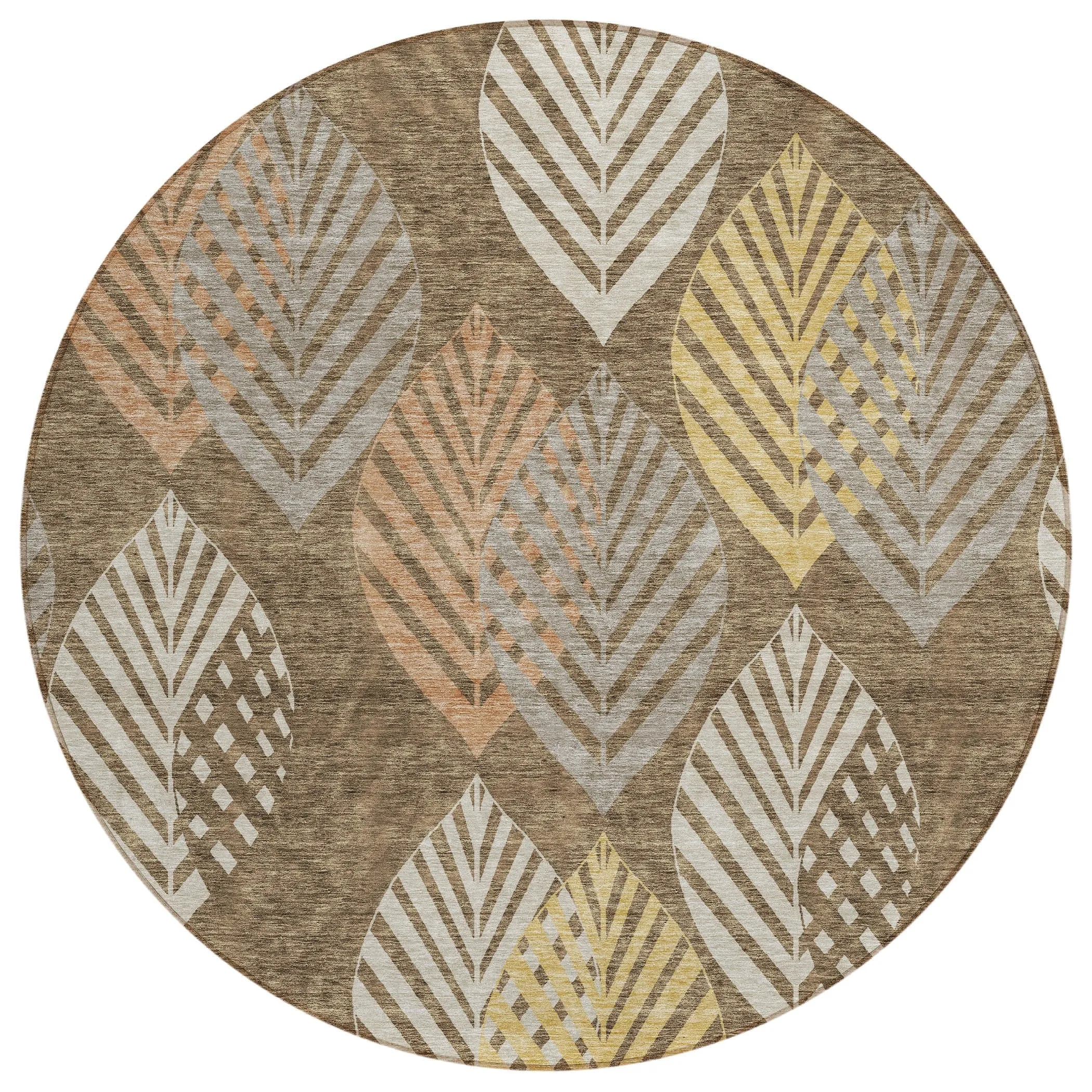 Machine Washable Indoor/ Outdoor Chantille Casual Palm Rug