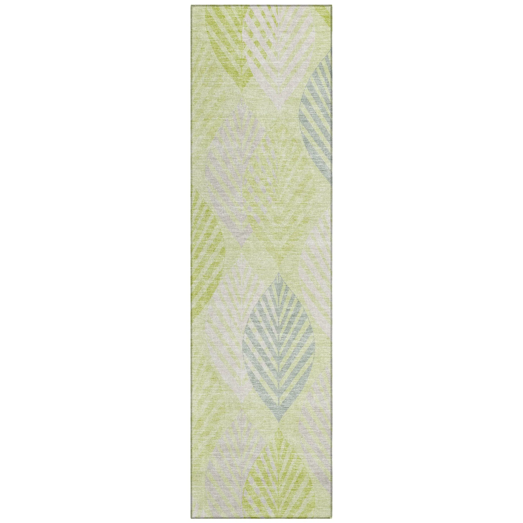 Machine Washable Indoor/ Outdoor Chantille Casual Palm Rug
