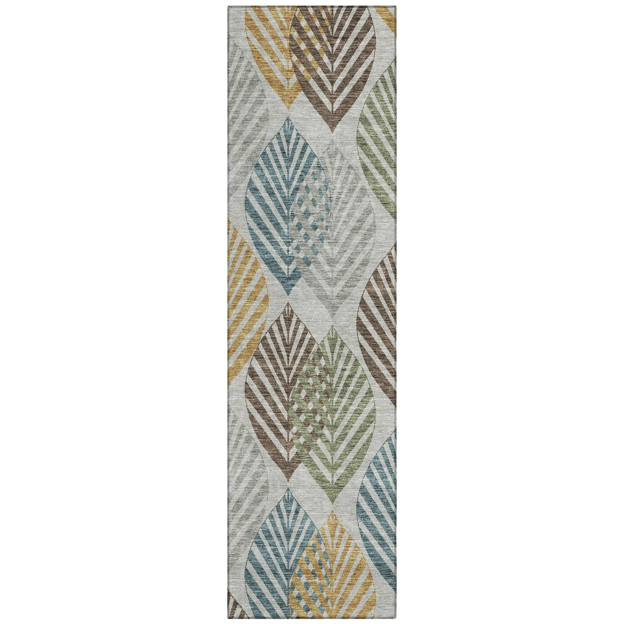 Machine Washable Indoor/ Outdoor Chantille Casual Palm Rug