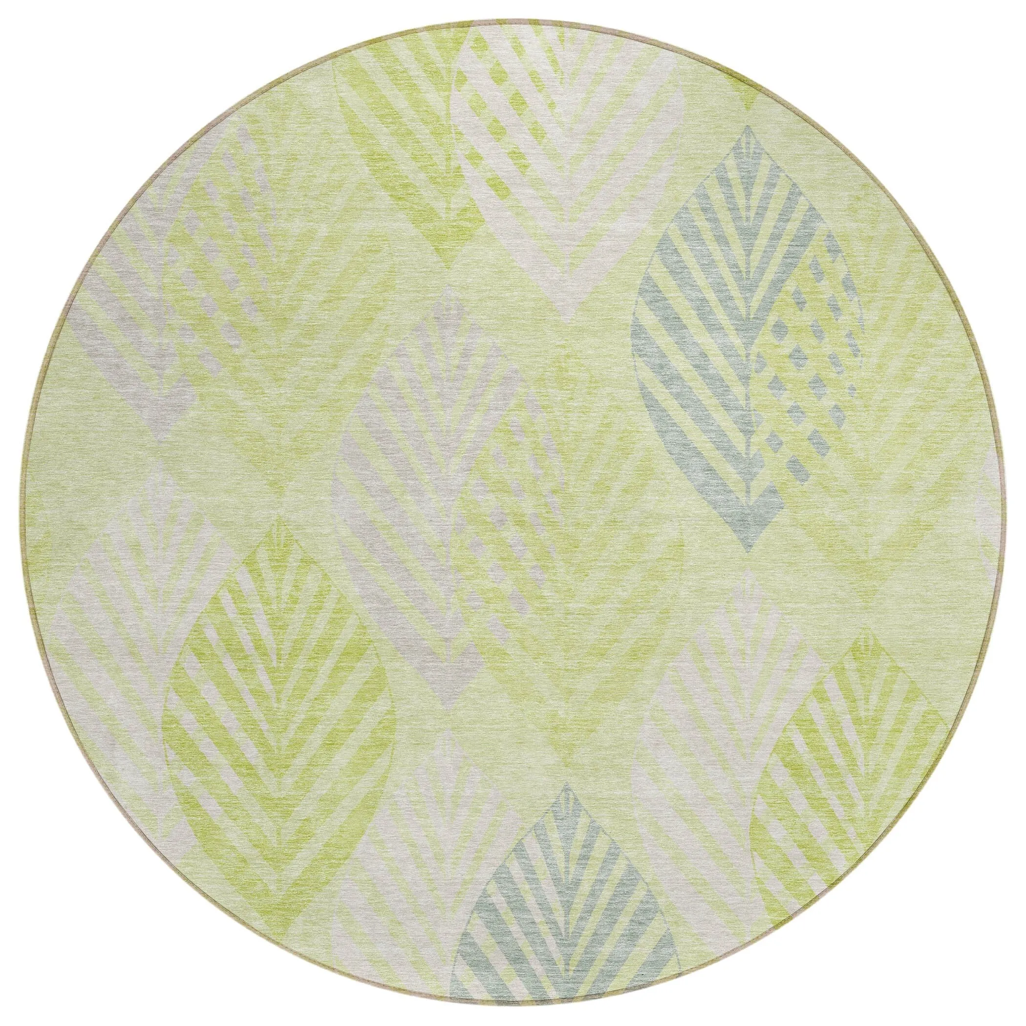 Machine Washable Indoor/ Outdoor Chantille Casual Palm Rug