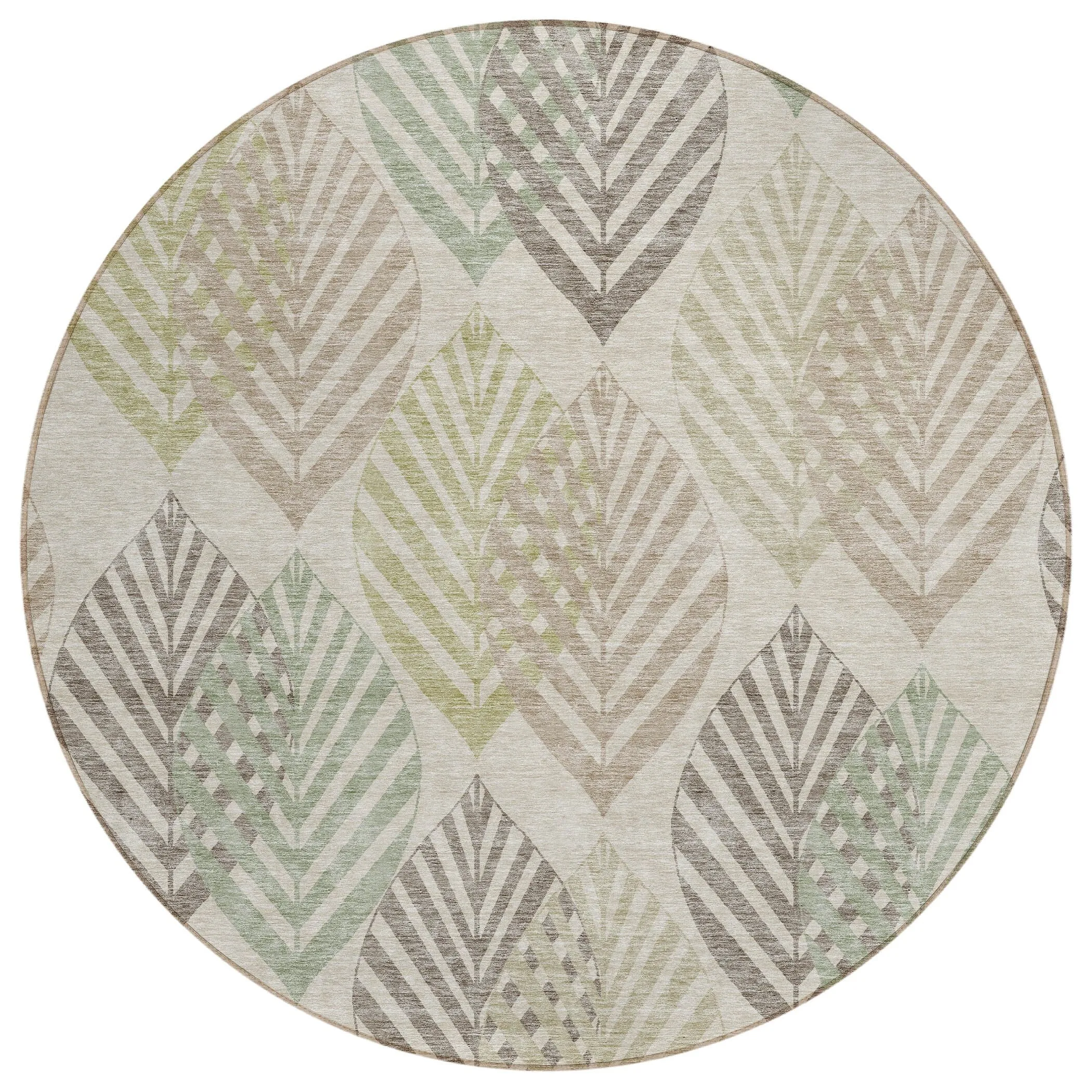 Machine Washable Indoor/ Outdoor Chantille Casual Palm Rug