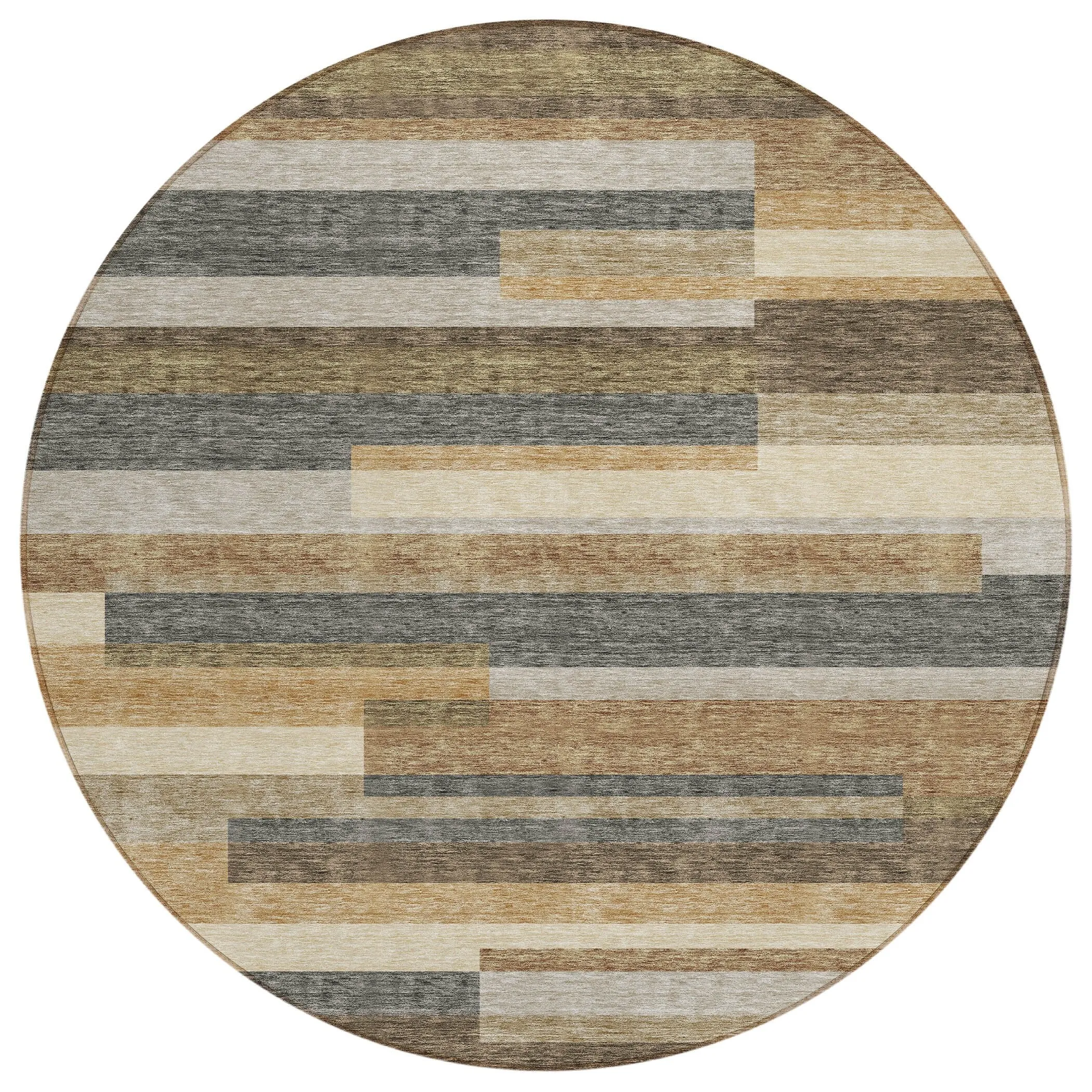 Machine Washable Indoor/ Outdoor Chantille Contempory Stripes Rug