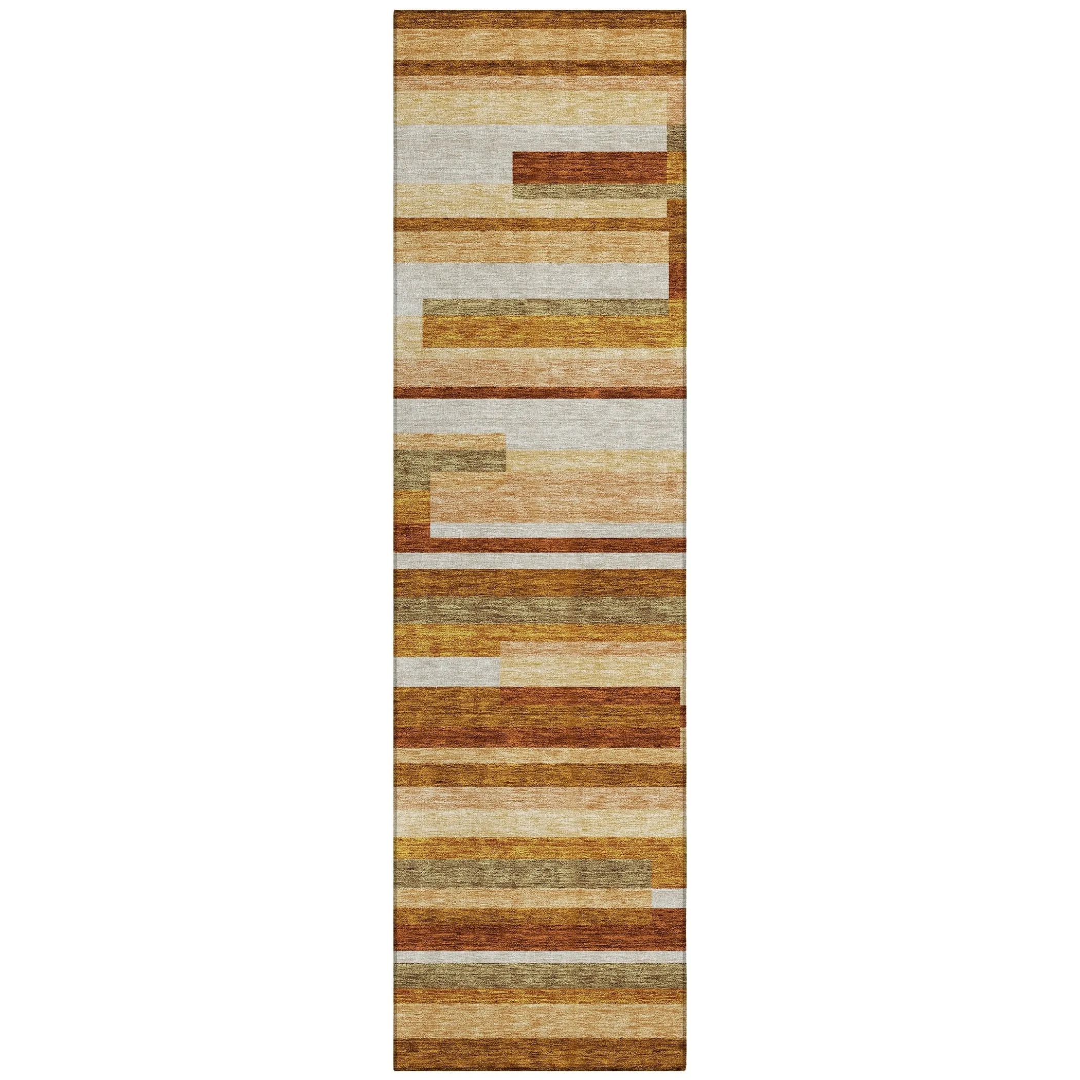 Machine Washable Indoor/ Outdoor Chantille Contempory Stripes Rug