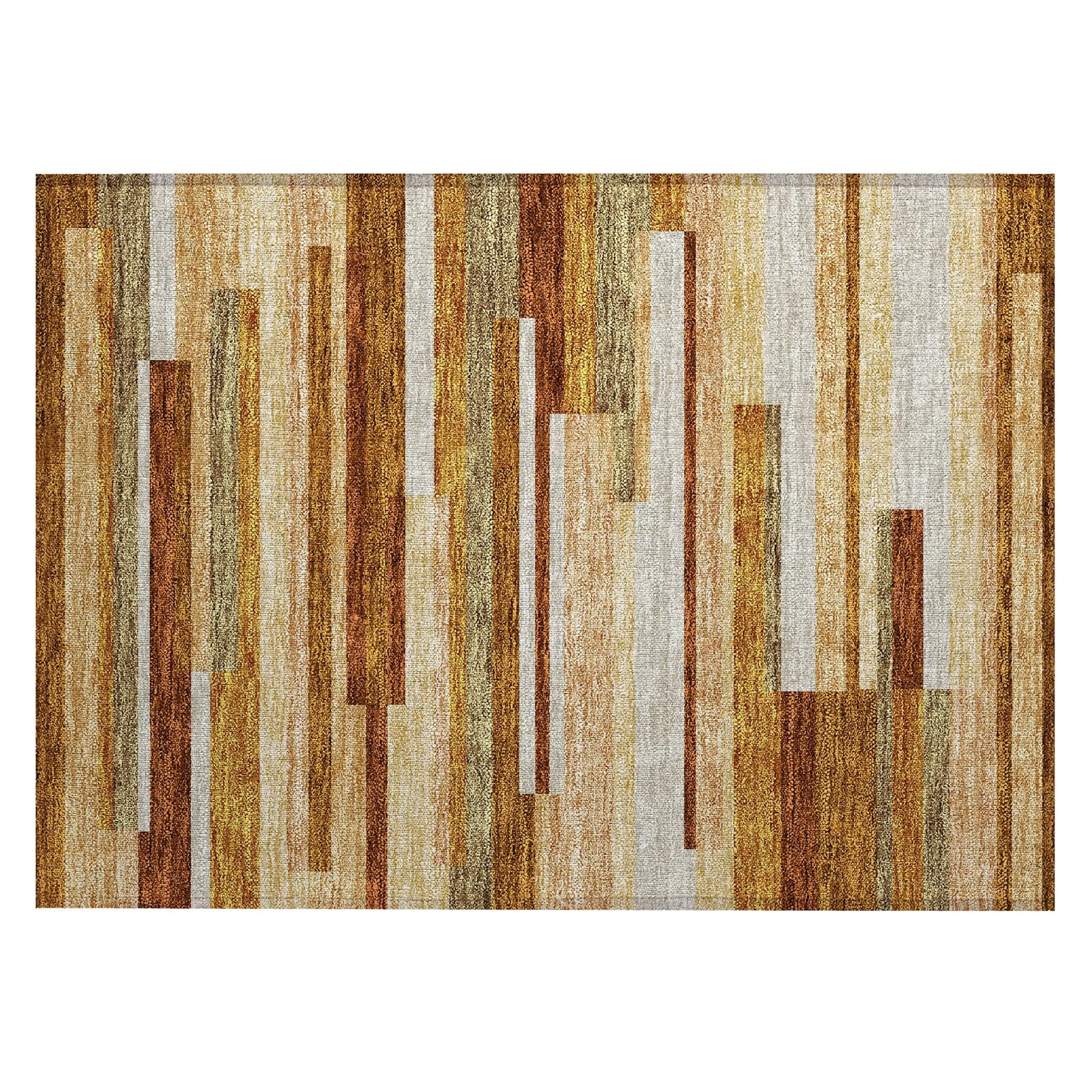 Machine Washable Indoor/ Outdoor Chantille Contempory Stripes Rug