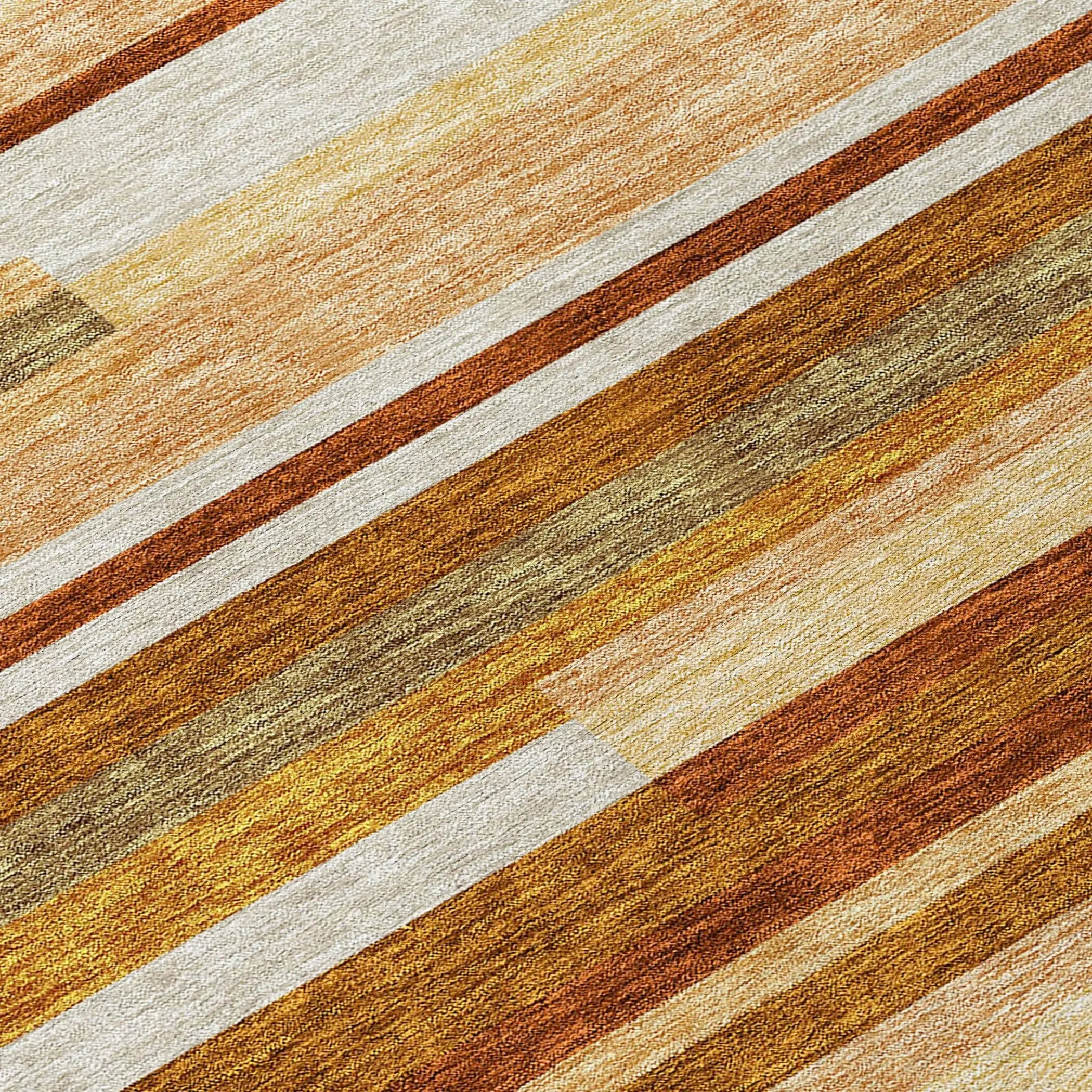 Machine Washable Indoor/ Outdoor Chantille Contempory Stripes Rug