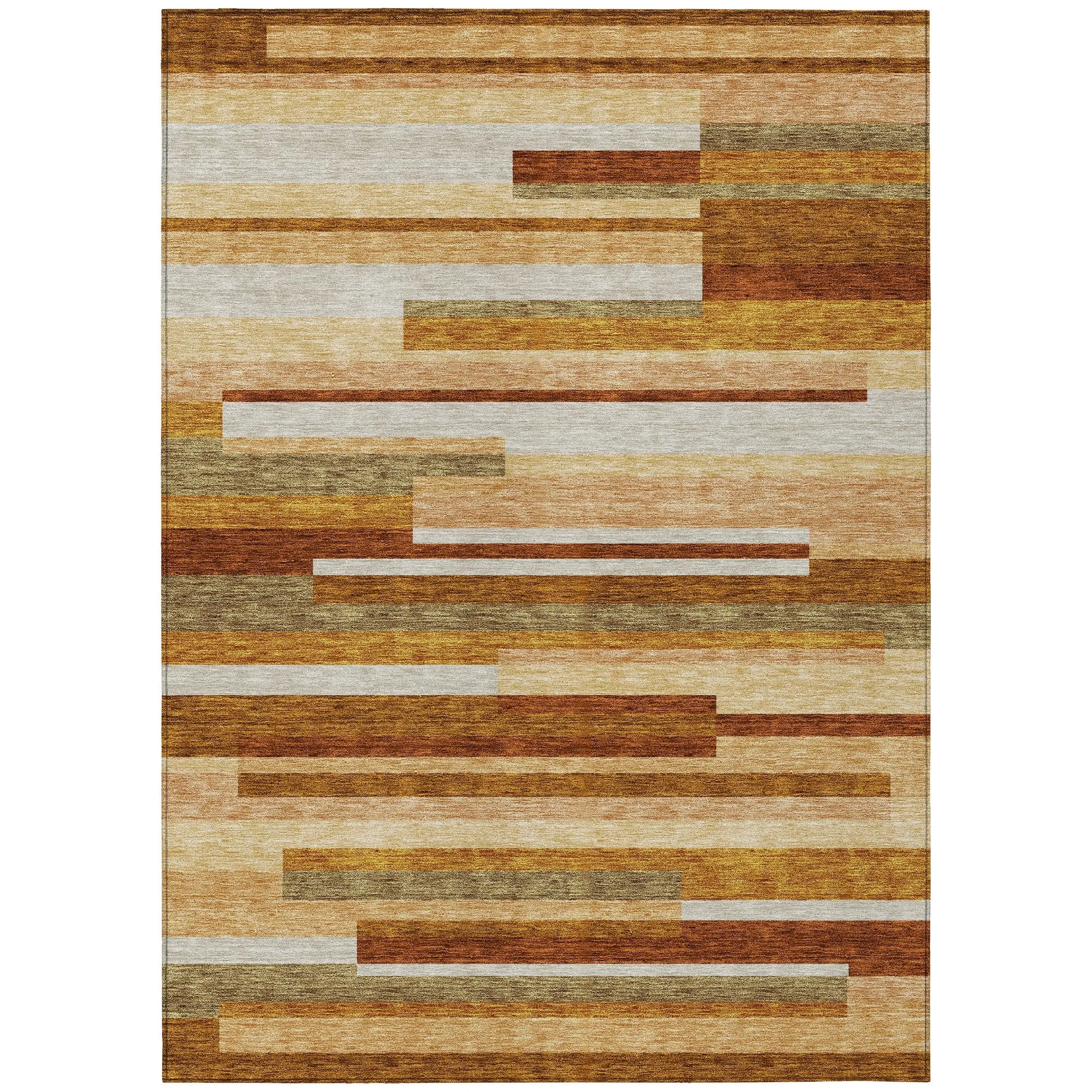 Machine Washable Indoor/ Outdoor Chantille Contempory Stripes Rug