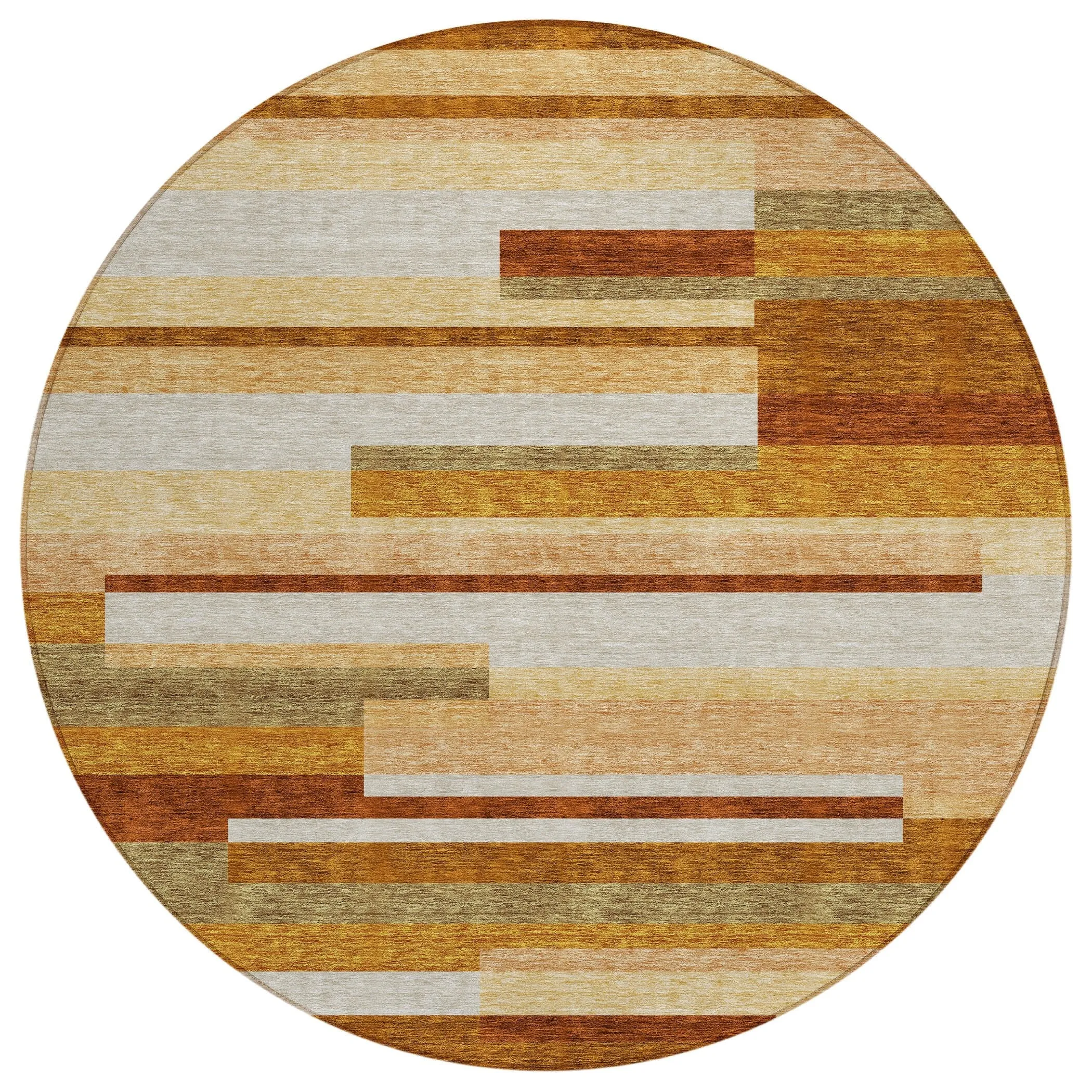 Machine Washable Indoor/ Outdoor Chantille Contempory Stripes Rug