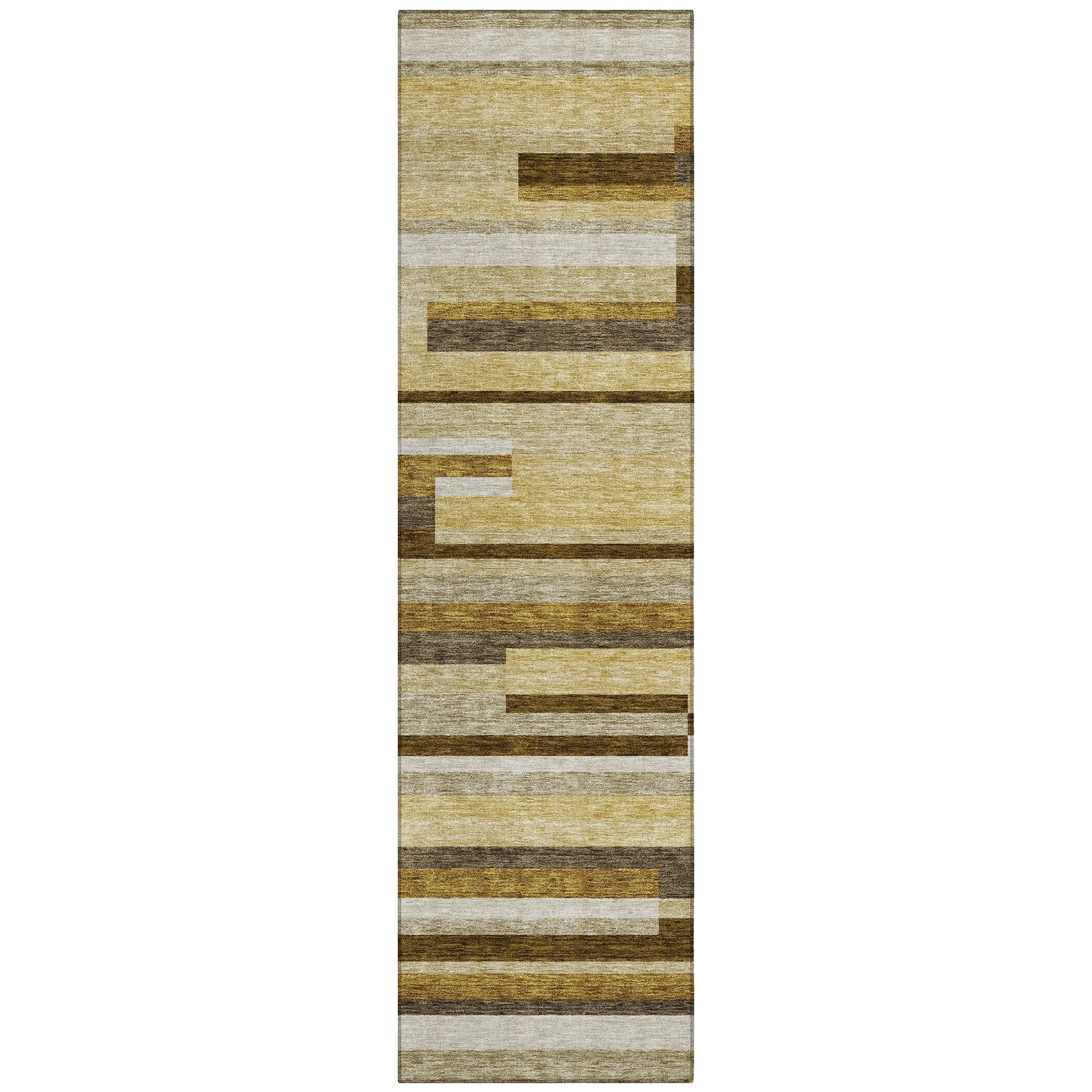 Machine Washable Indoor/ Outdoor Chantille Contempory Stripes Rug