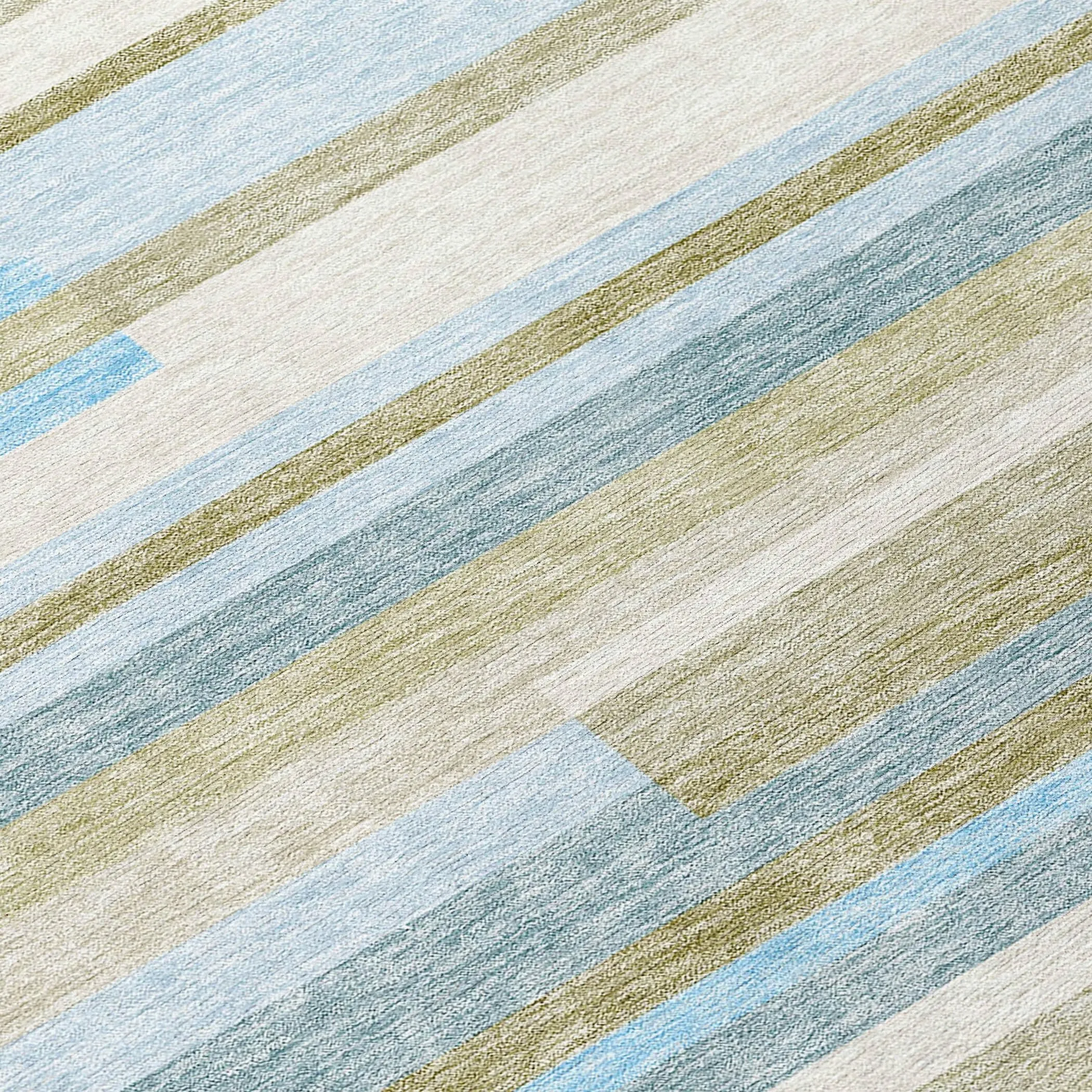 Machine Washable Indoor/ Outdoor Chantille Contempory Stripes Rug