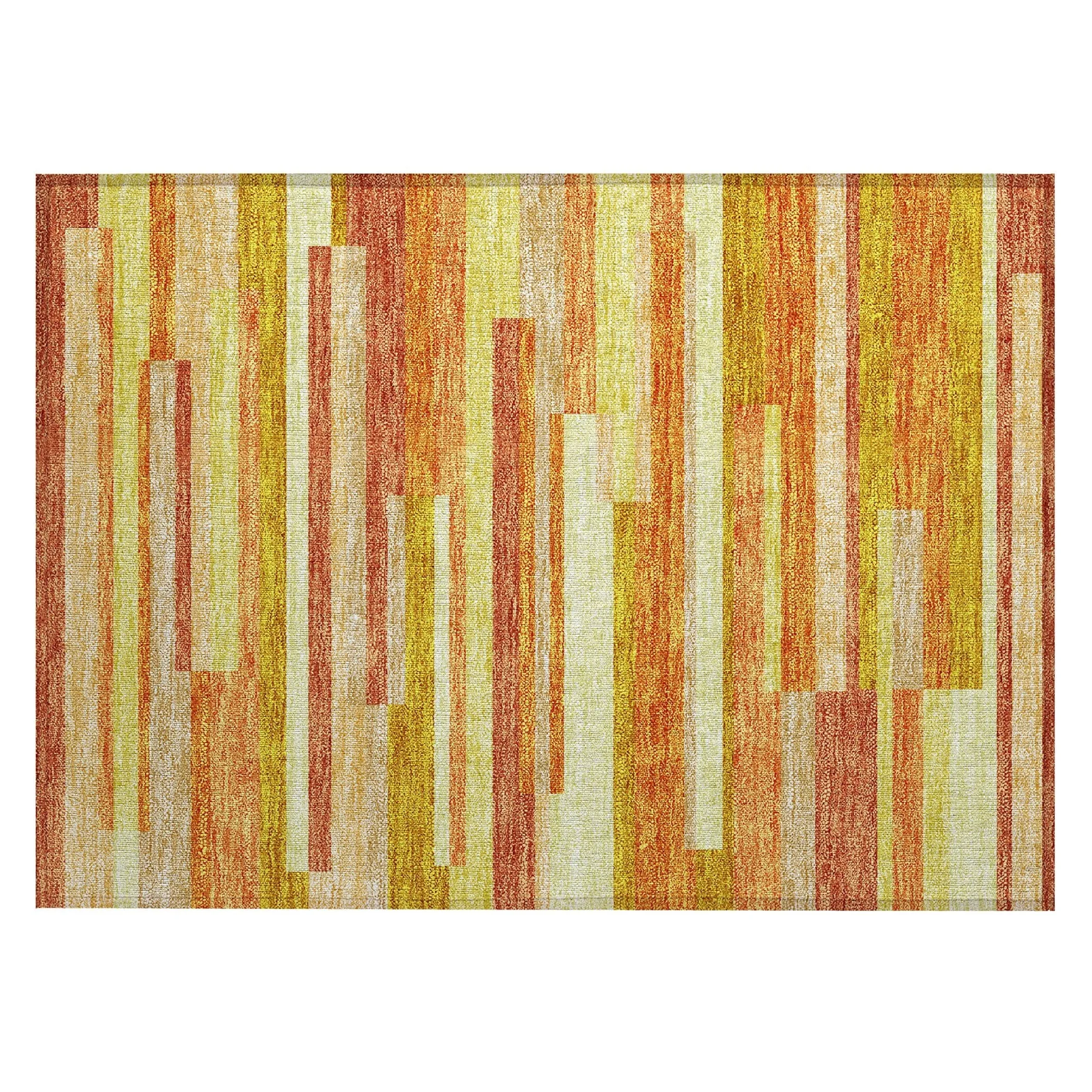 Machine Washable Indoor/ Outdoor Chantille Contempory Stripes Rug