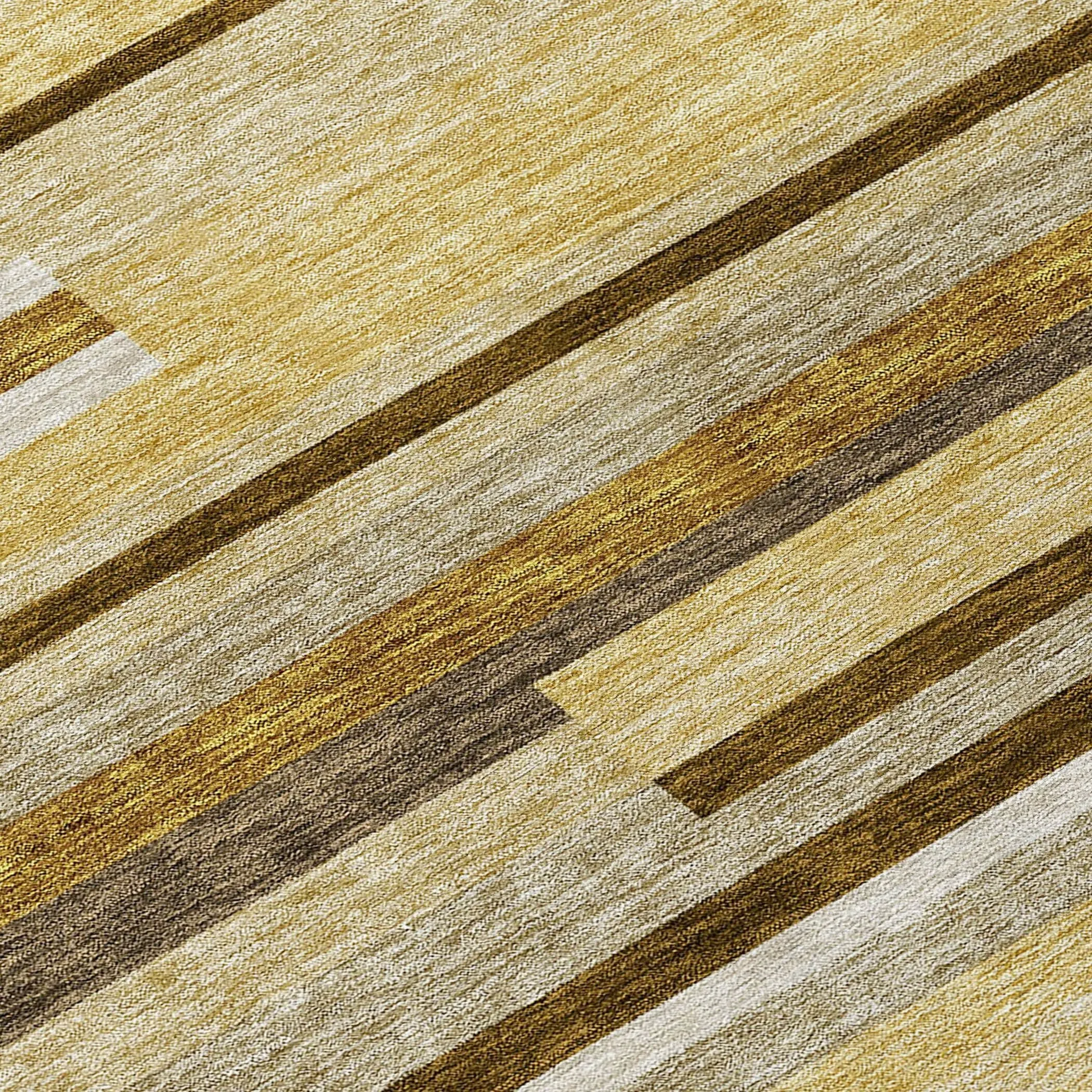Machine Washable Indoor/ Outdoor Chantille Contempory Stripes Rug