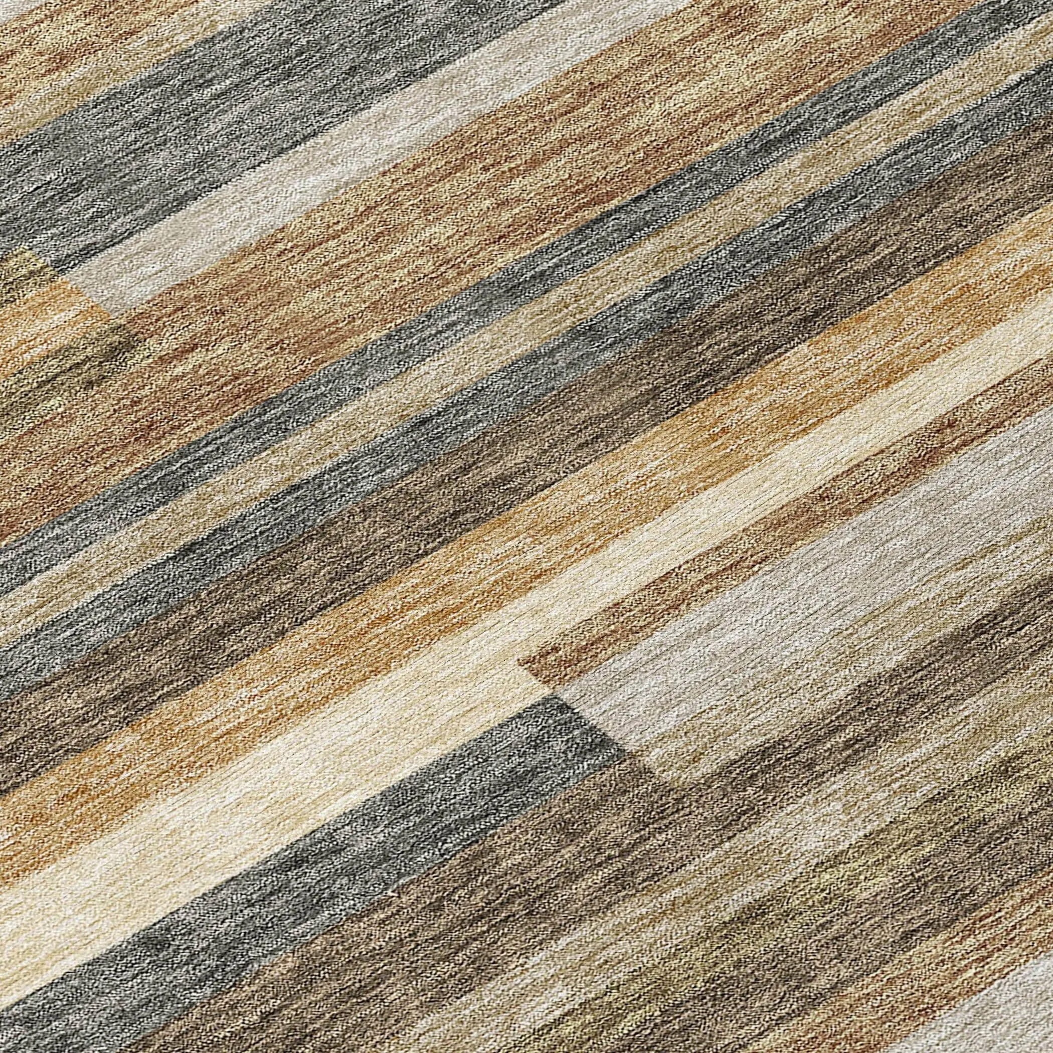 Machine Washable Indoor/ Outdoor Chantille Contempory Stripes Rug